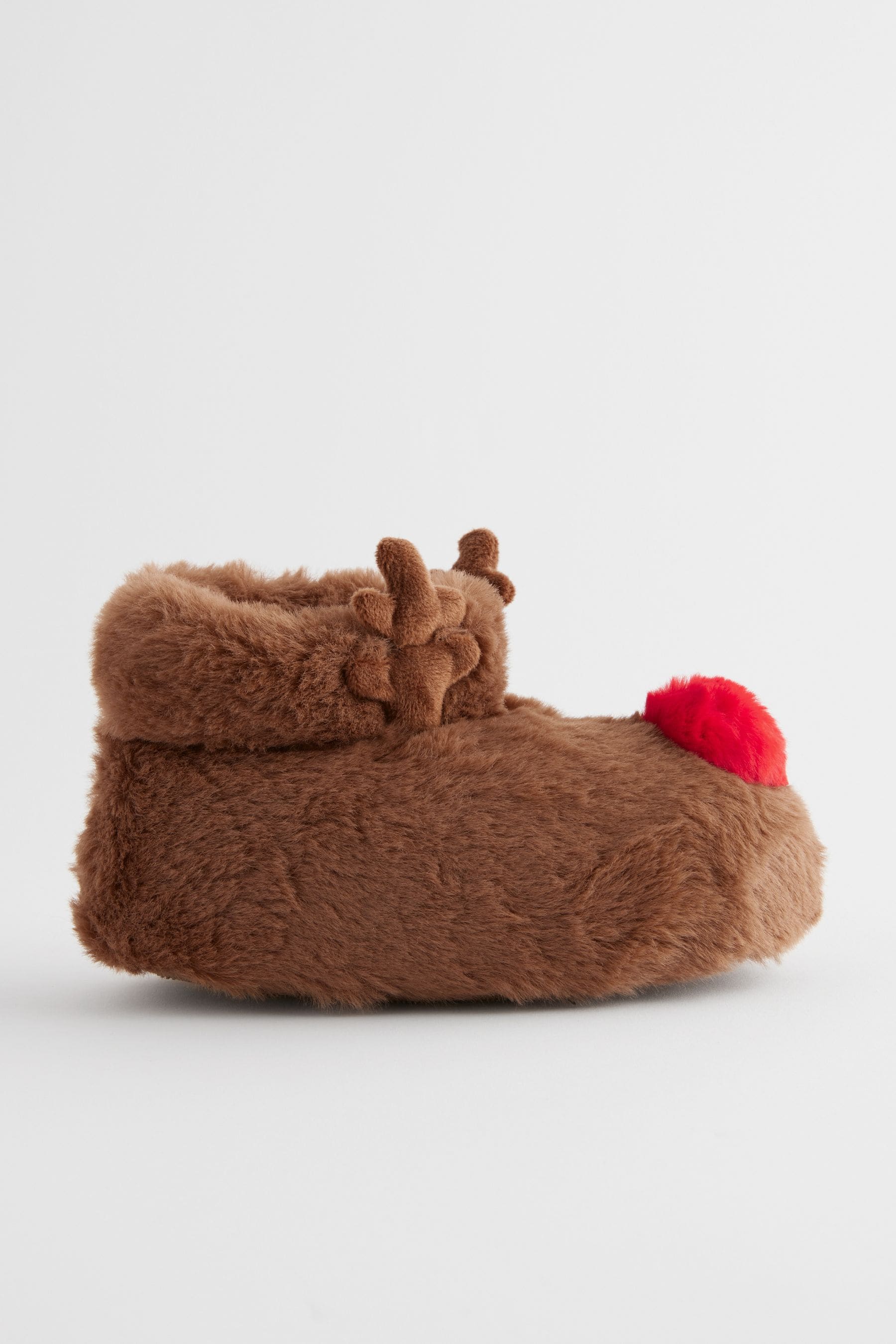 Brown Reindeer Christmas Slipper Boots