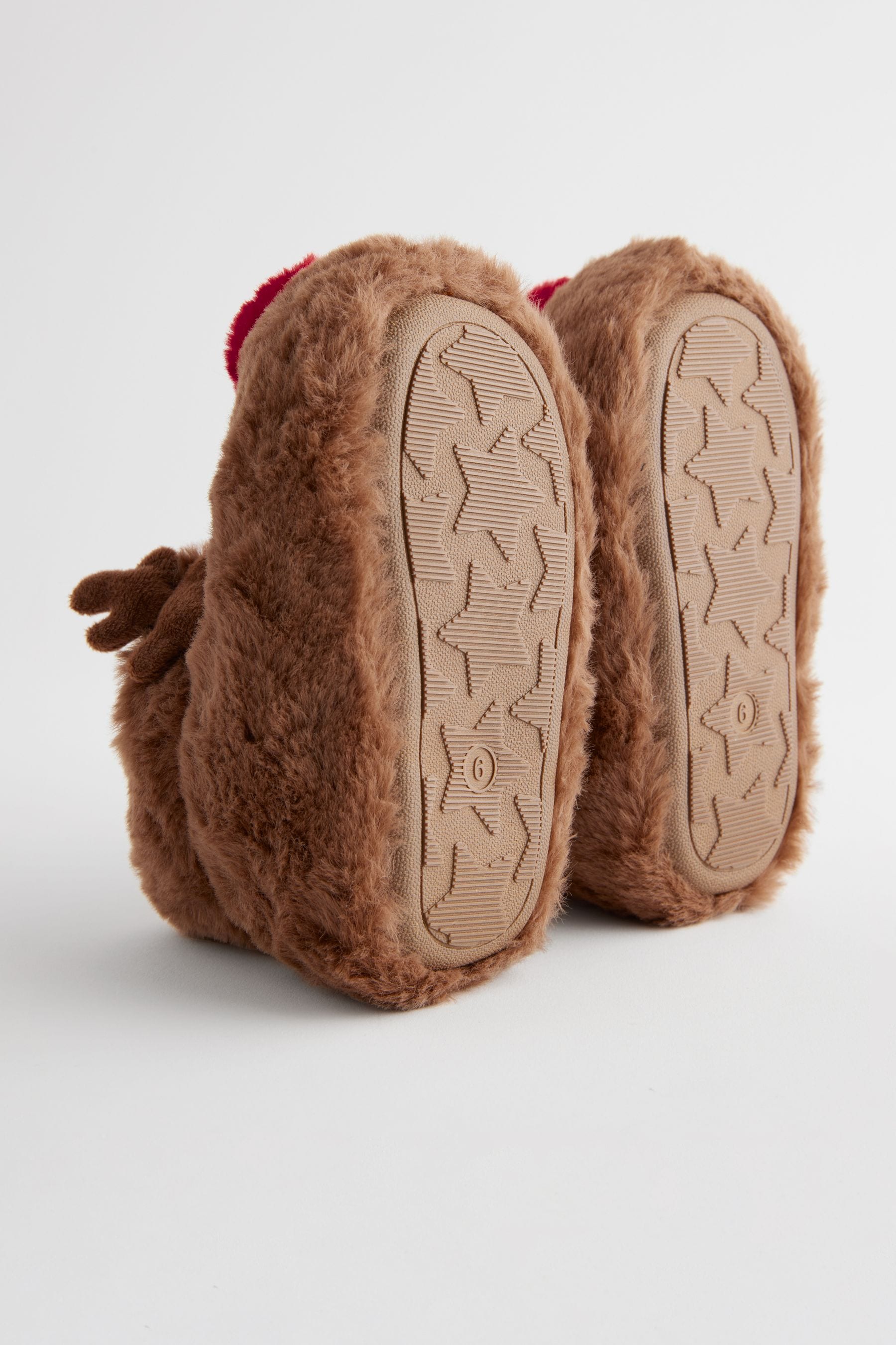 Brown Reindeer Slipper Boots