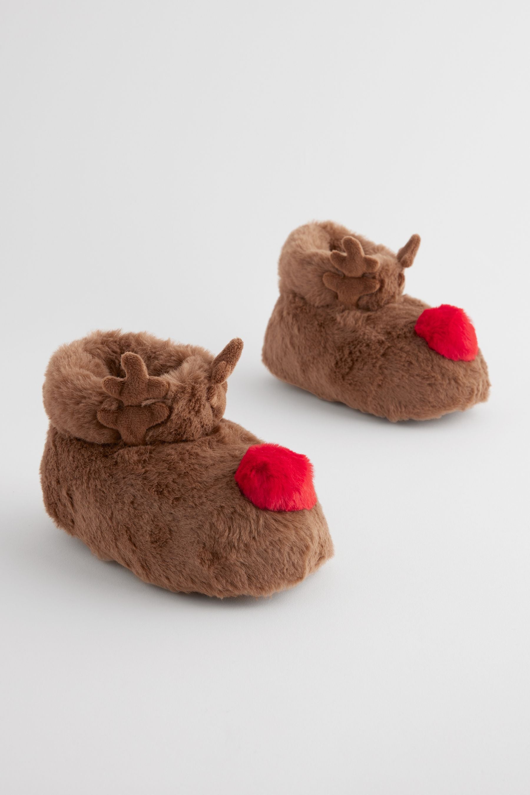 Brown Reindeer Slipper Boots