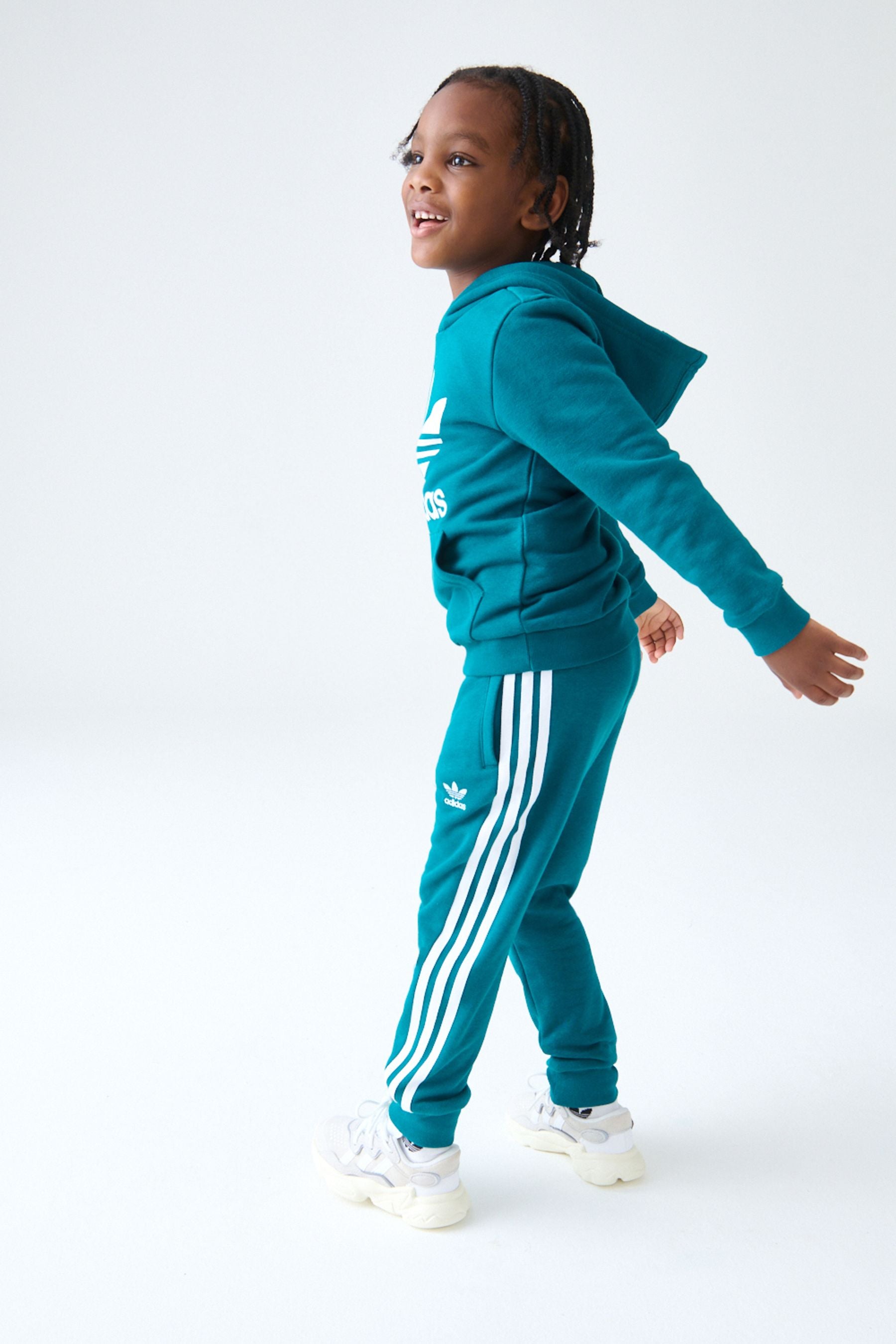 adidas Teal Blue Kids Originals Adicolor Hoodie Set