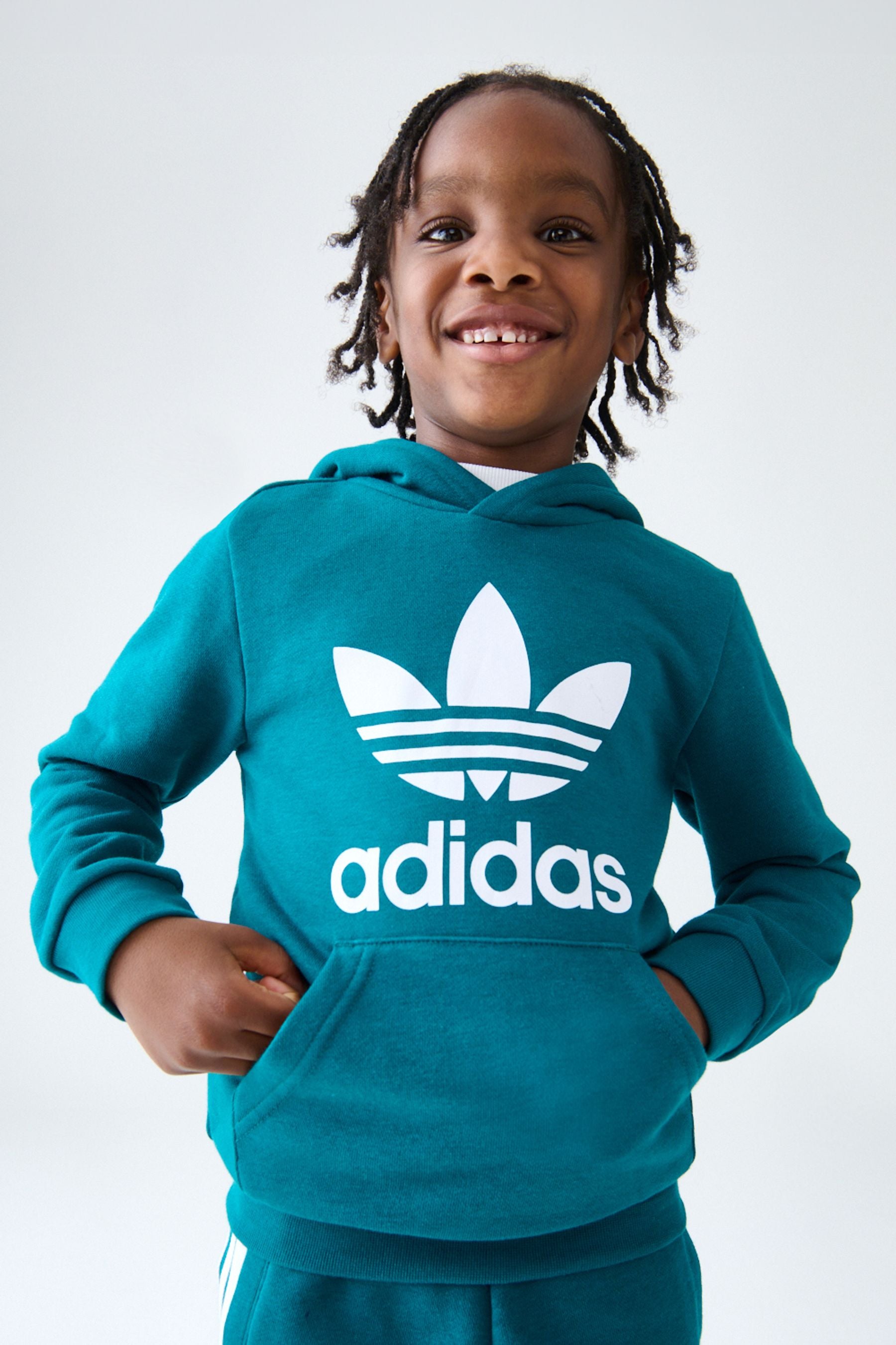 adidas Teal Blue Kids Originals Adicolor Hoodie Set