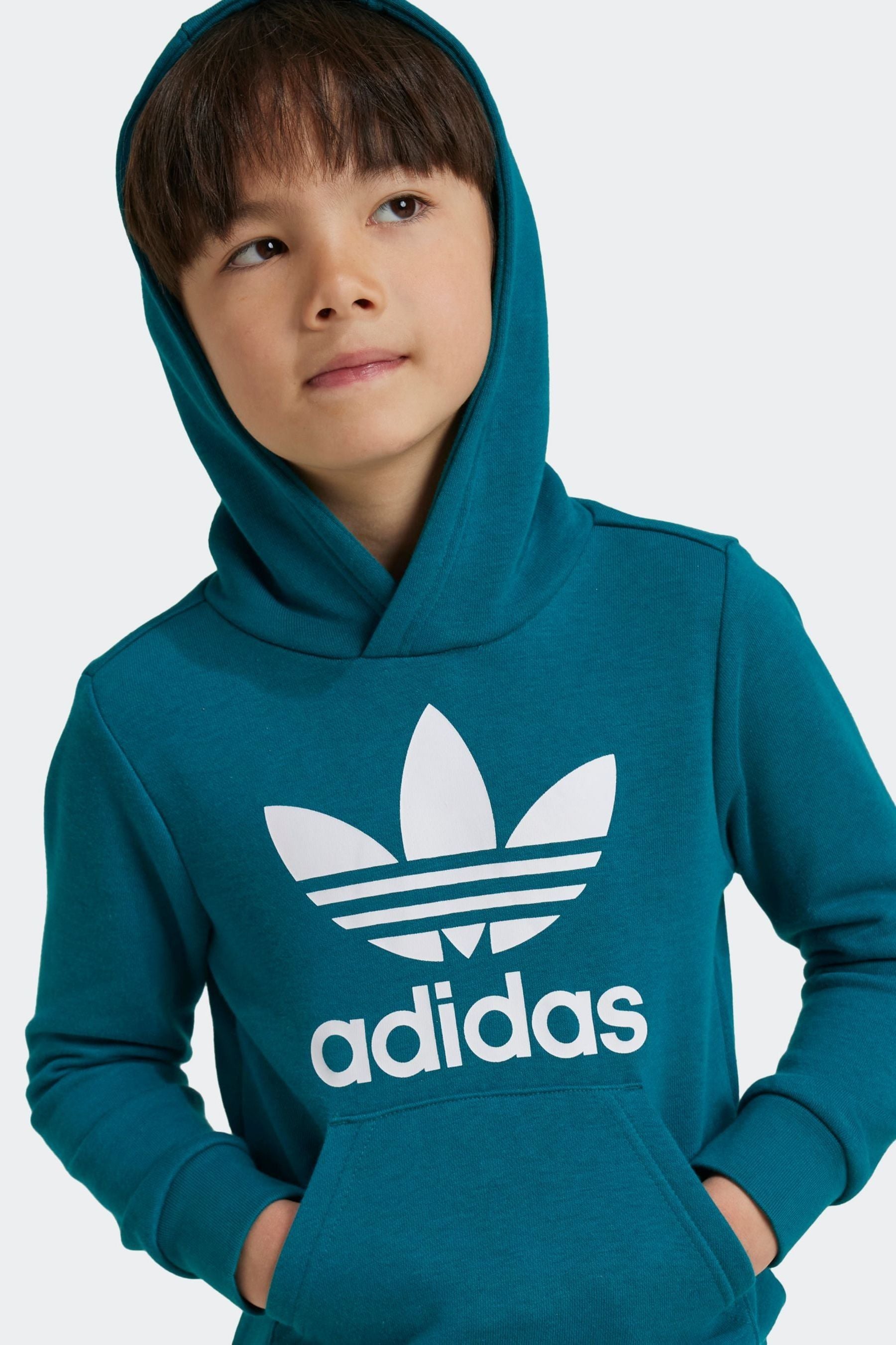 adidas Teal Blue Kids Originals Adicolor Hoodie Set