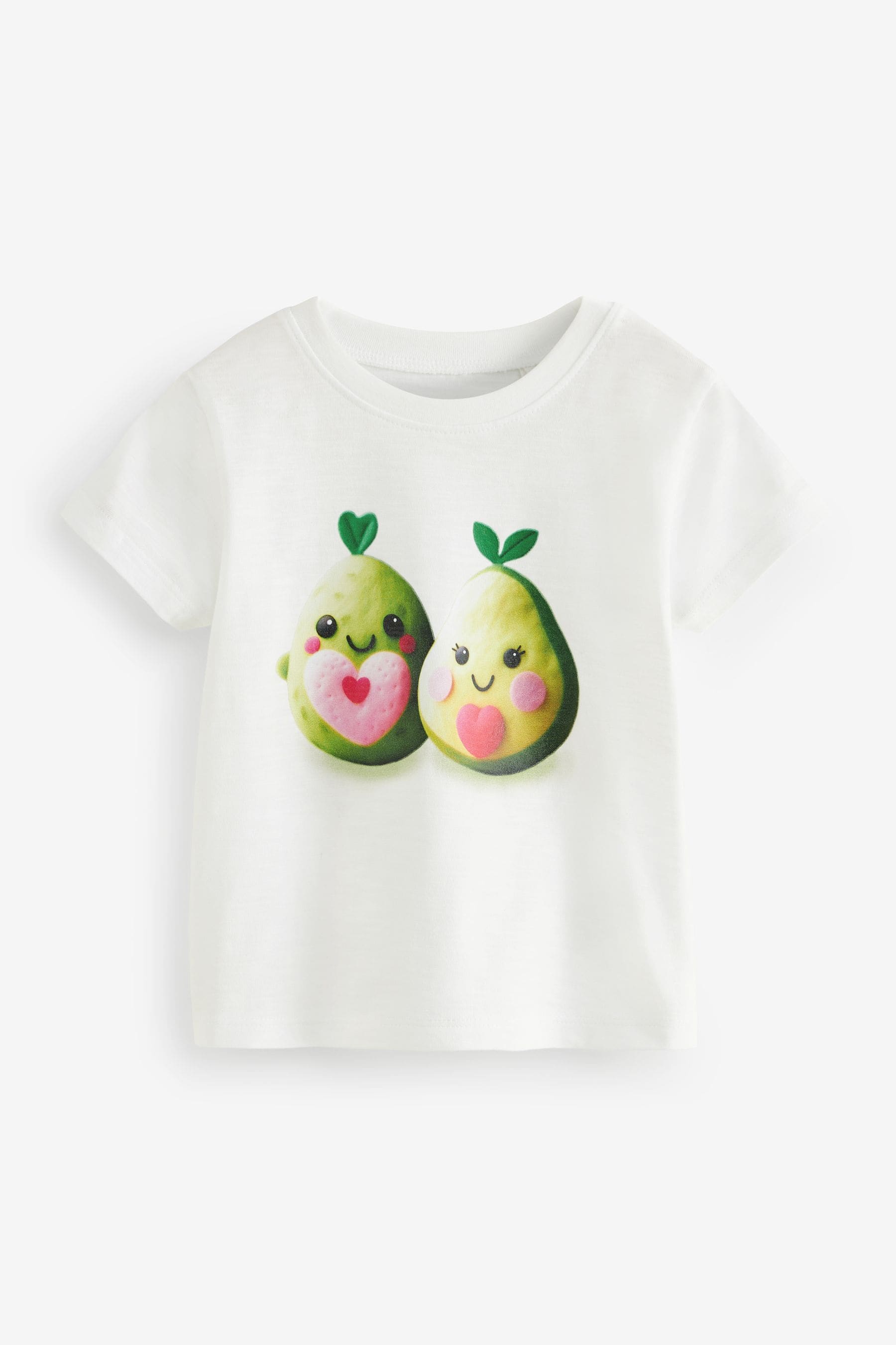 White Avocado Character Short Sleeve T-Shirt (3mths-7yrs)