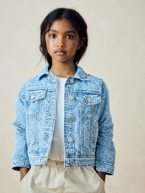 Mid Blue Denim Denim Heart Western 100% Cotton Jacket (3-16yrs)