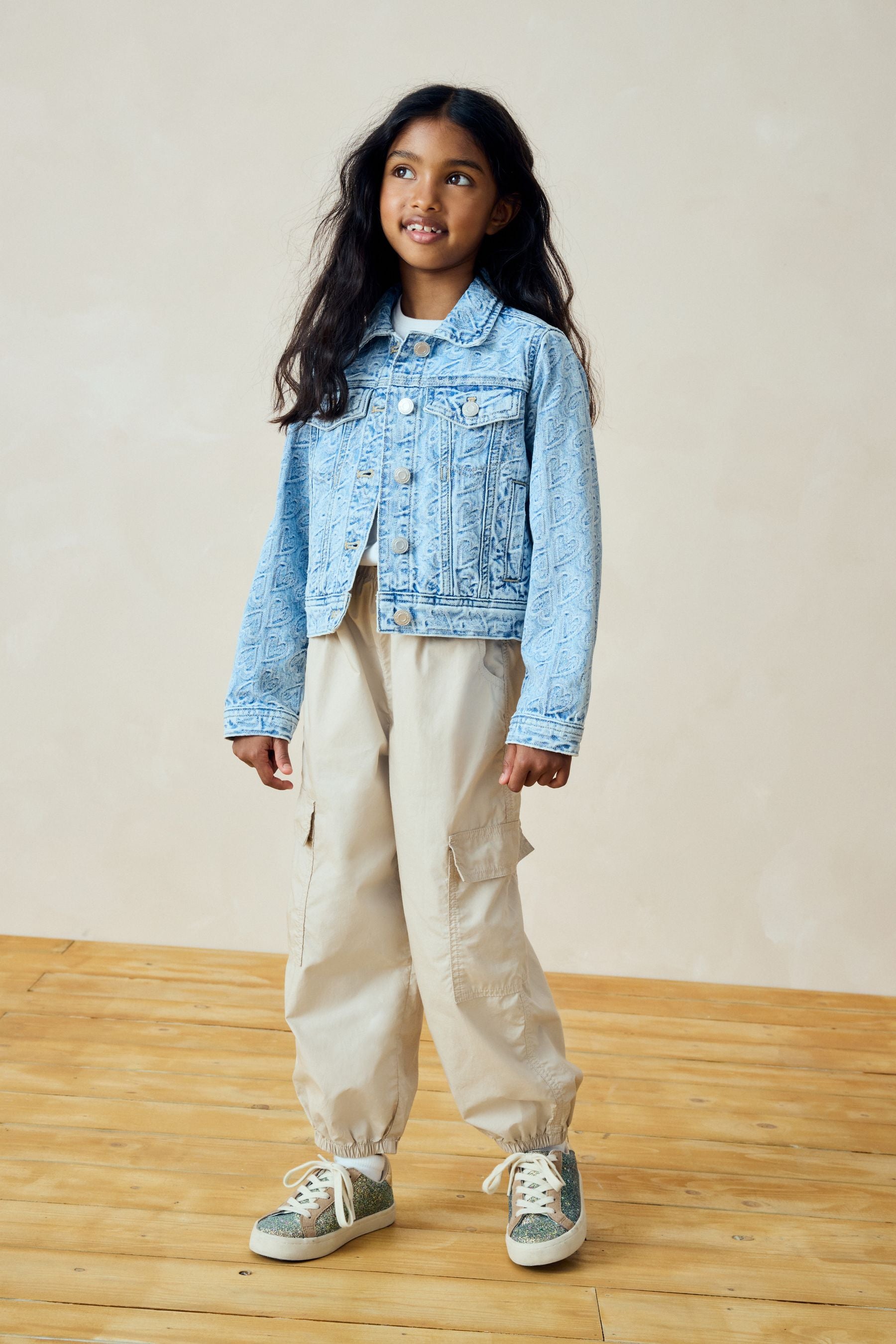 Mid Blue Denim Denim Heart Western 100% Cotton Jacket (3-16yrs)