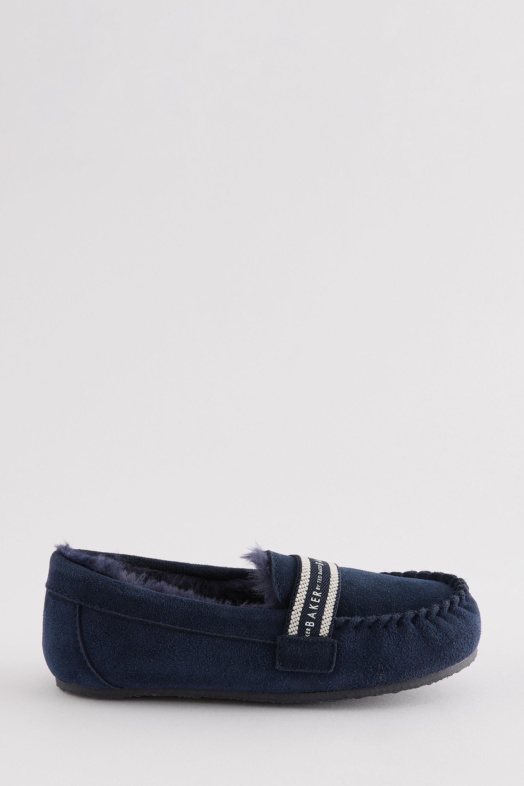 Baker by Ted Baker Boys Navy Moccasin Slippers