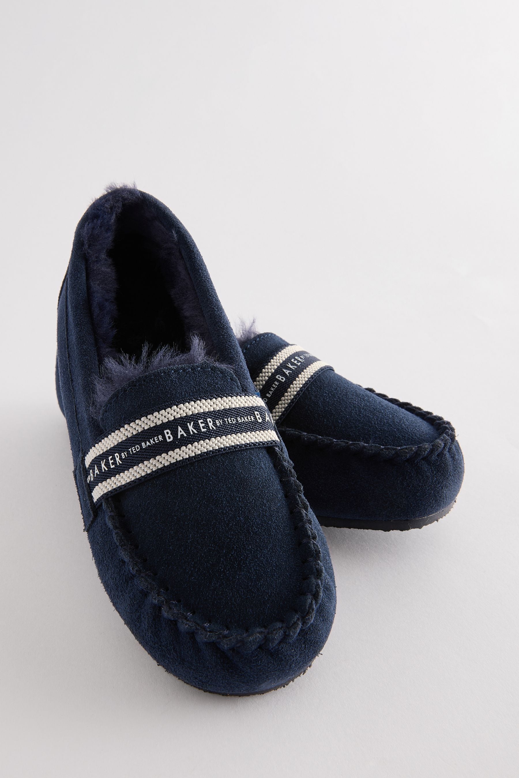 Baker by Ted Baker Boys Navy Moccasin Slippers