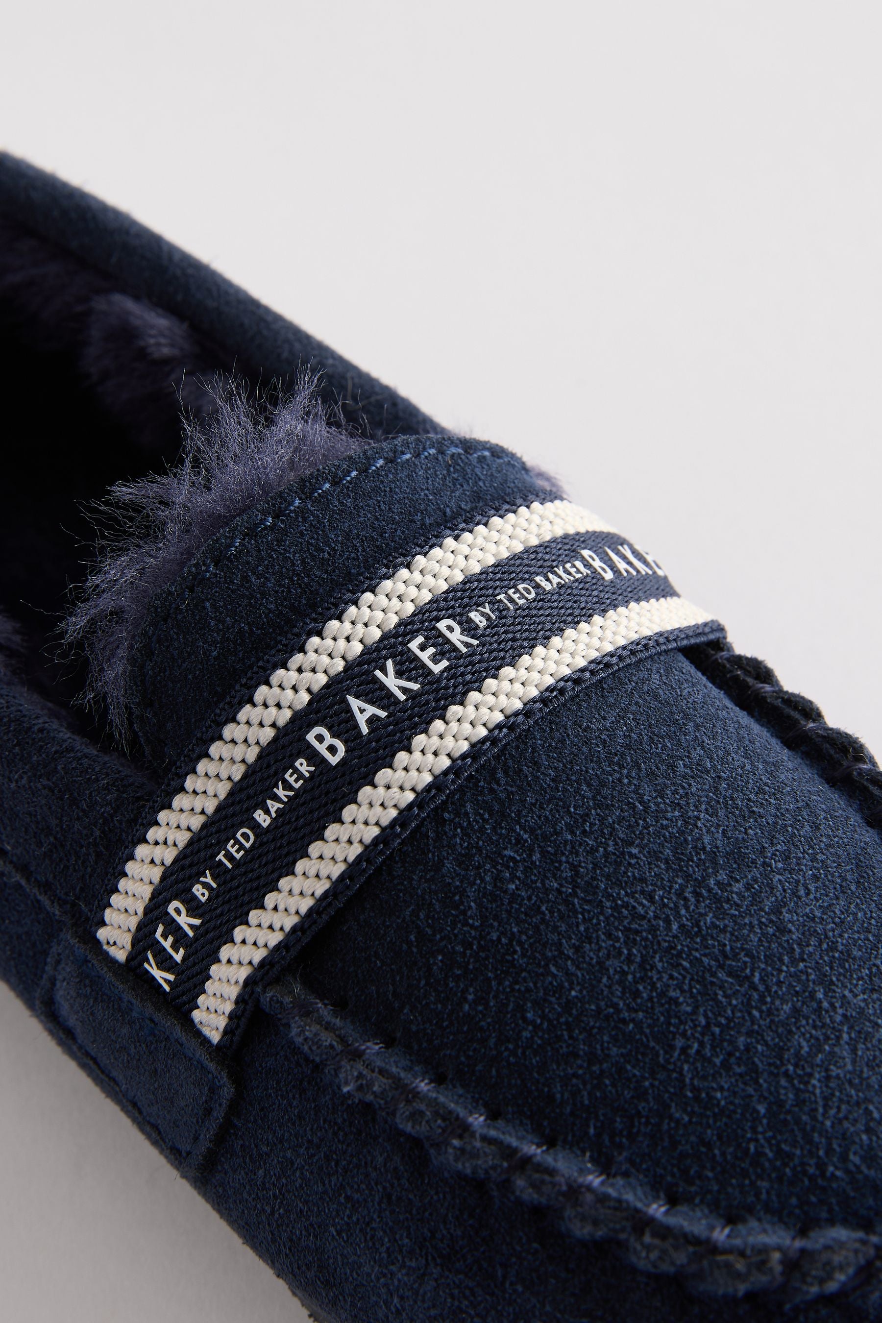 Baker by Ted Baker Boys Navy Moccasin Slippers