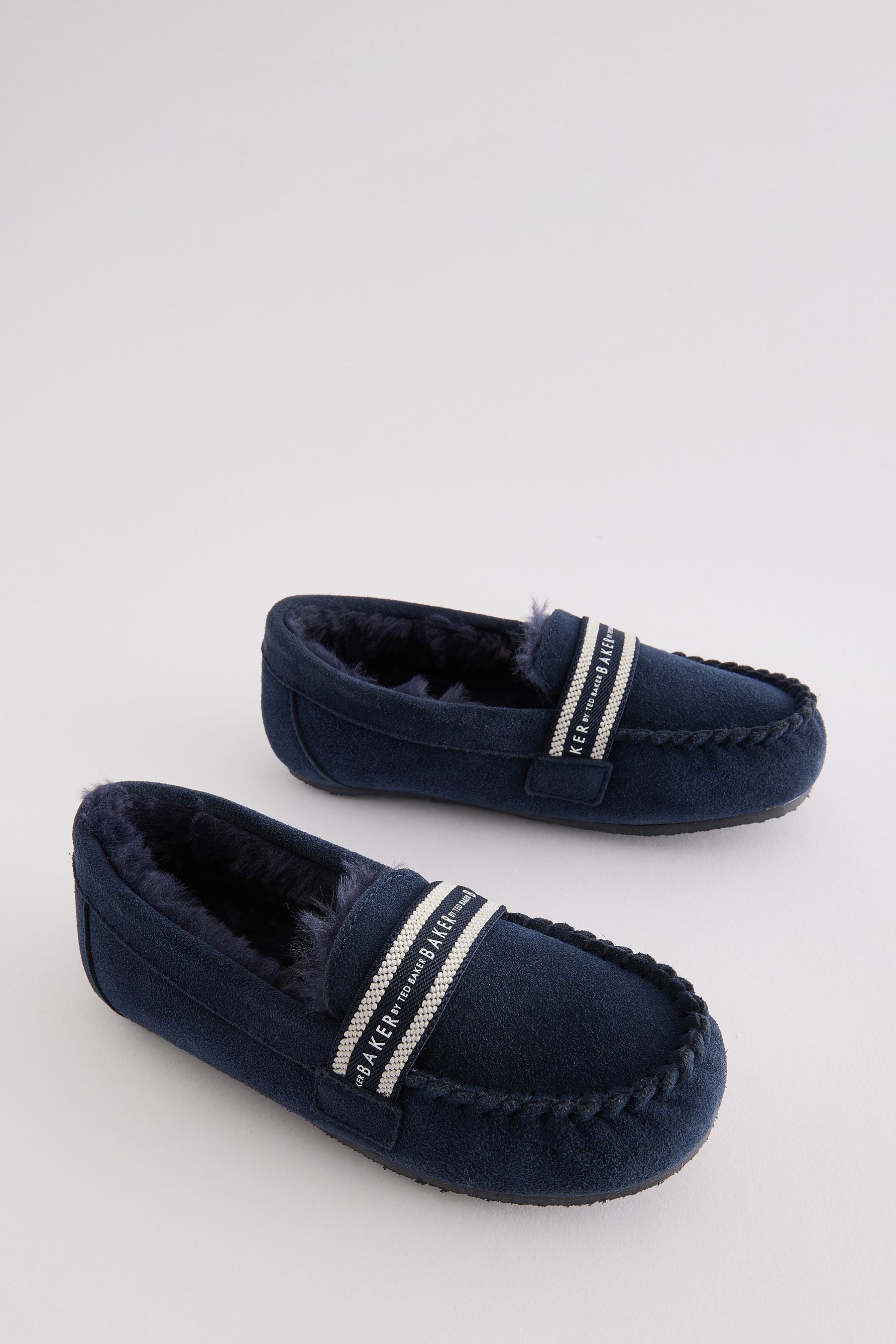 Baker by Ted Baker Boys Navy Moccasin Slippers