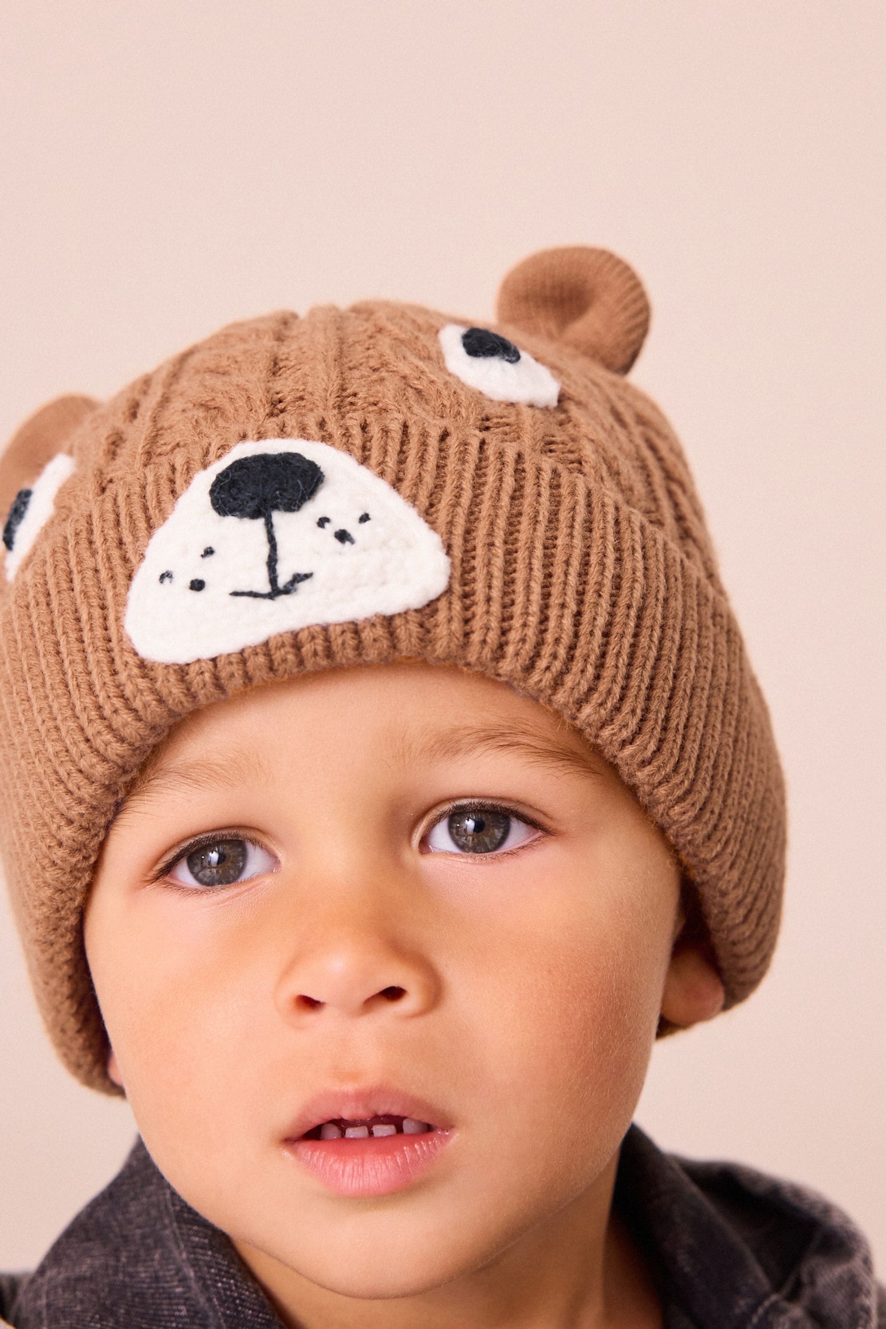 Brown Bear Hat and Mittens Set (3mths-6yrs)