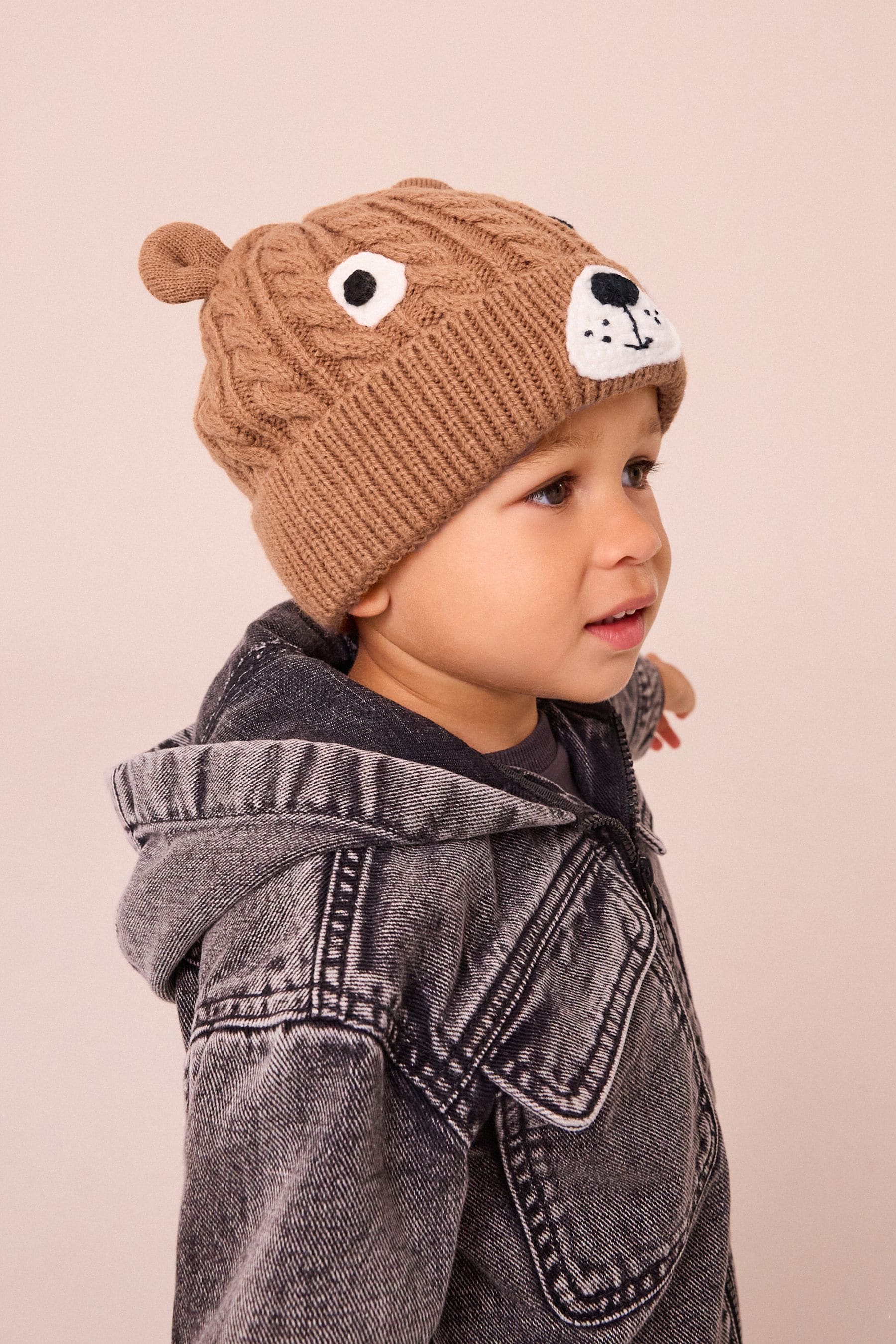 Brown Bear Hat and Mittens Set (3mths-6yrs)