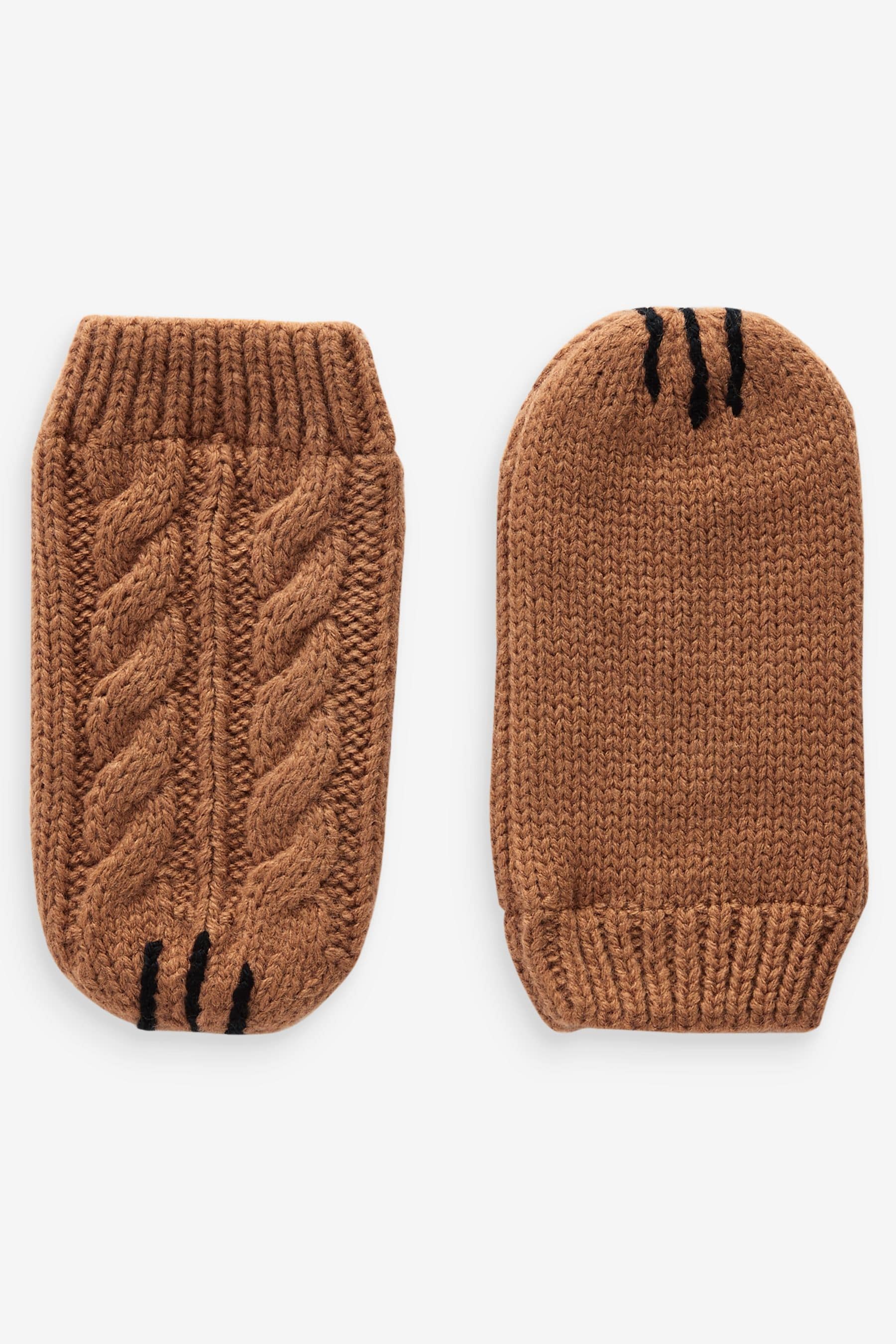 Brown Bear Hat and Mittens Set (3mths-6yrs)