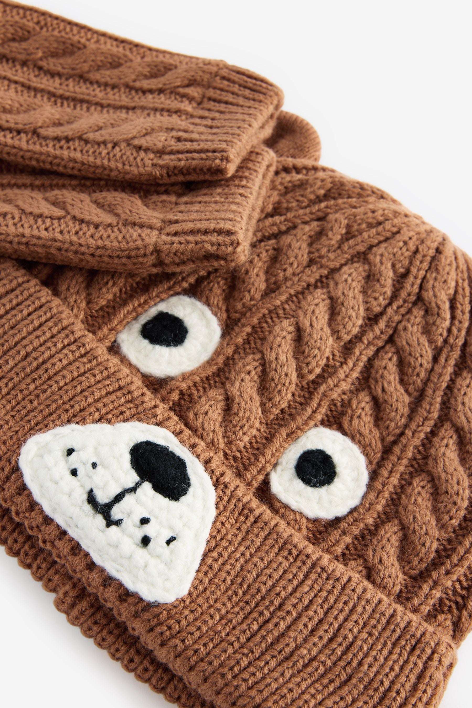 Brown Bear Hat and Mittens Set (3mths-6yrs)