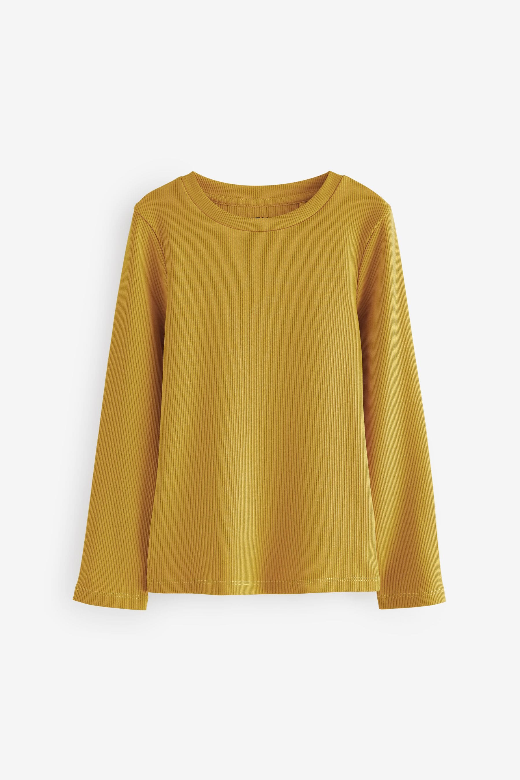 Ochre Yellow 1 Pack Long Sleeve Ribbed Top (3-16yrs)