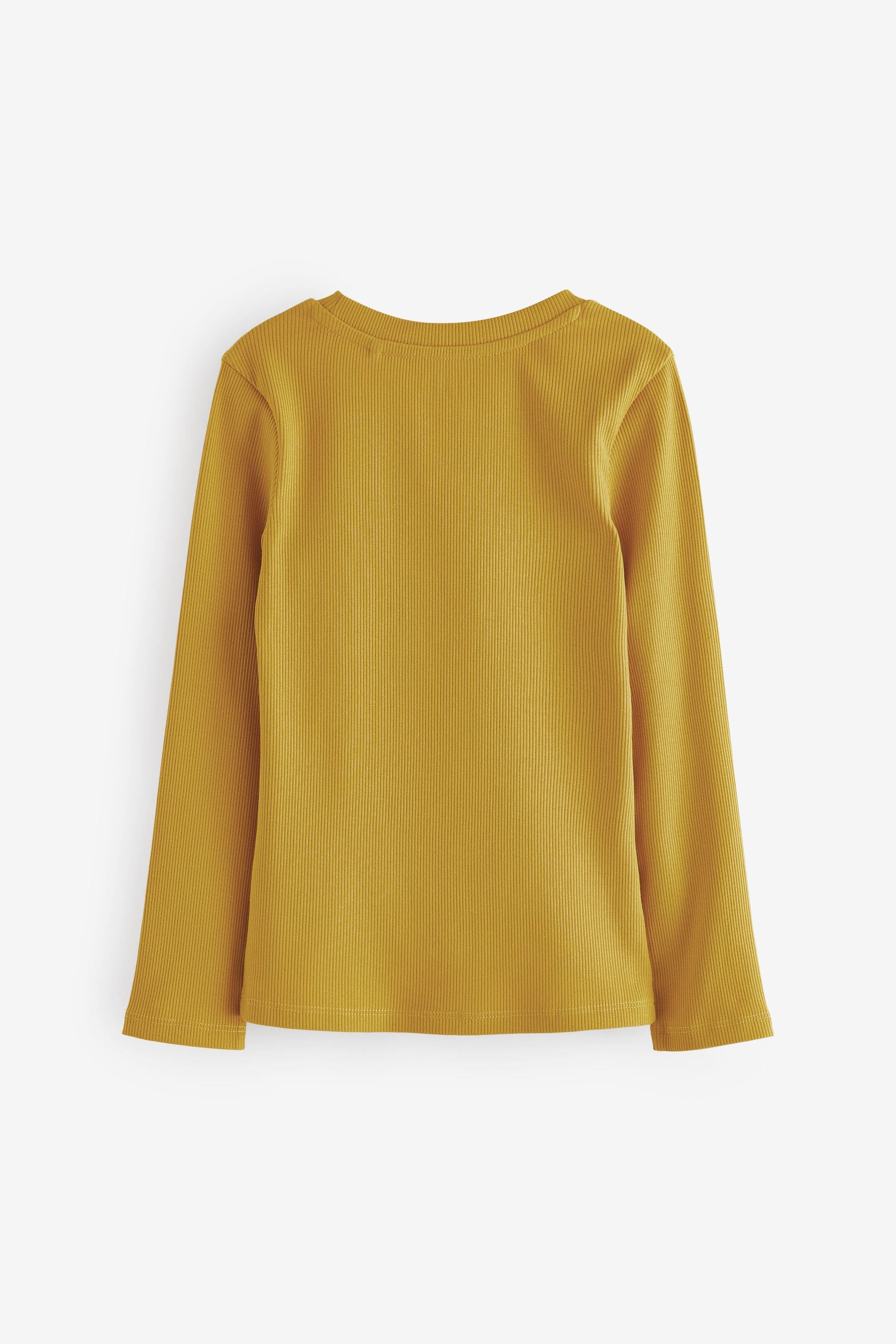 Ochre Yellow 1 Pack Long Sleeve Ribbed Top (3-16yrs)