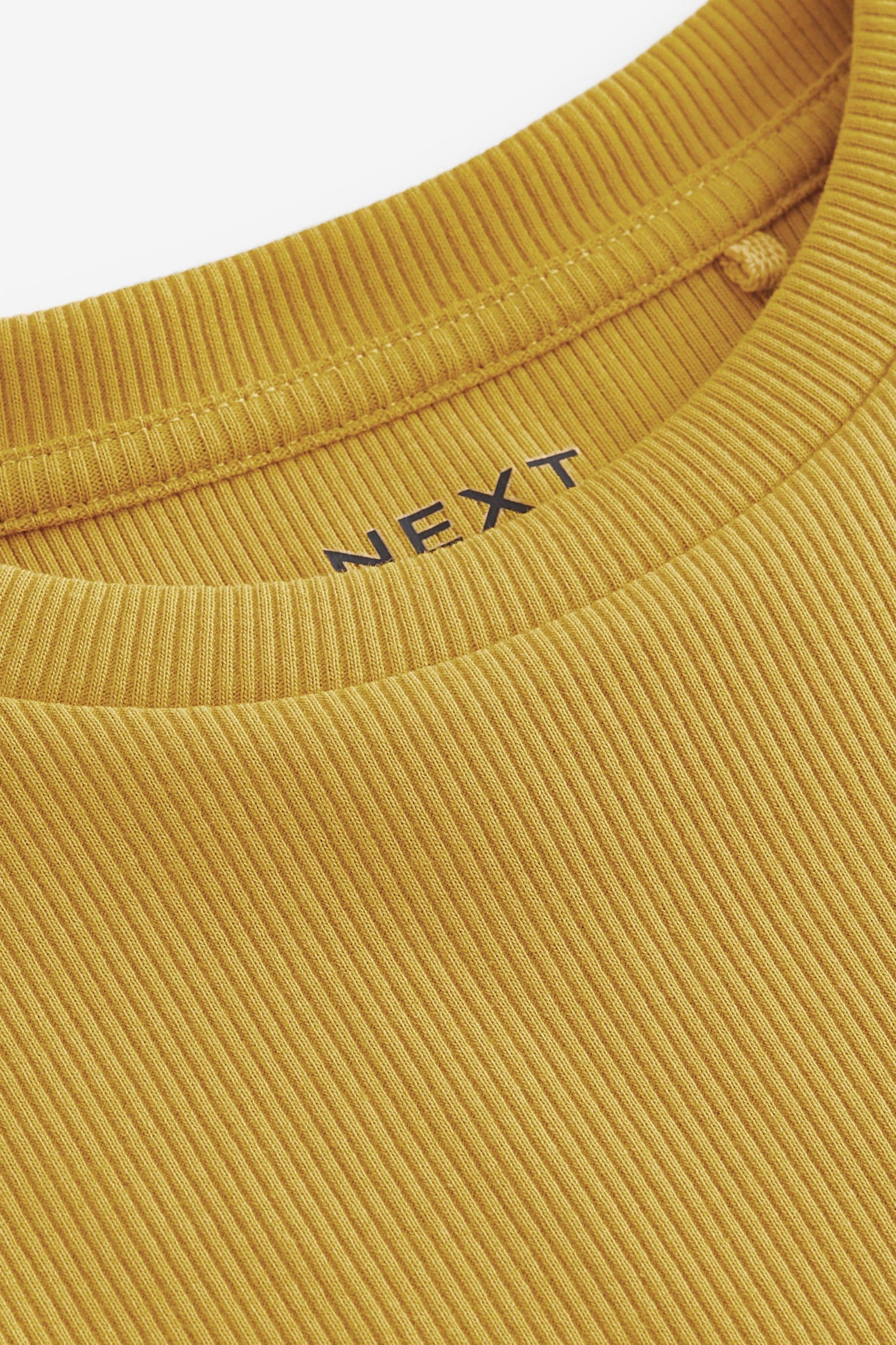 Ochre Yellow 1 Pack Long Sleeve Ribbed Top (3-16yrs)