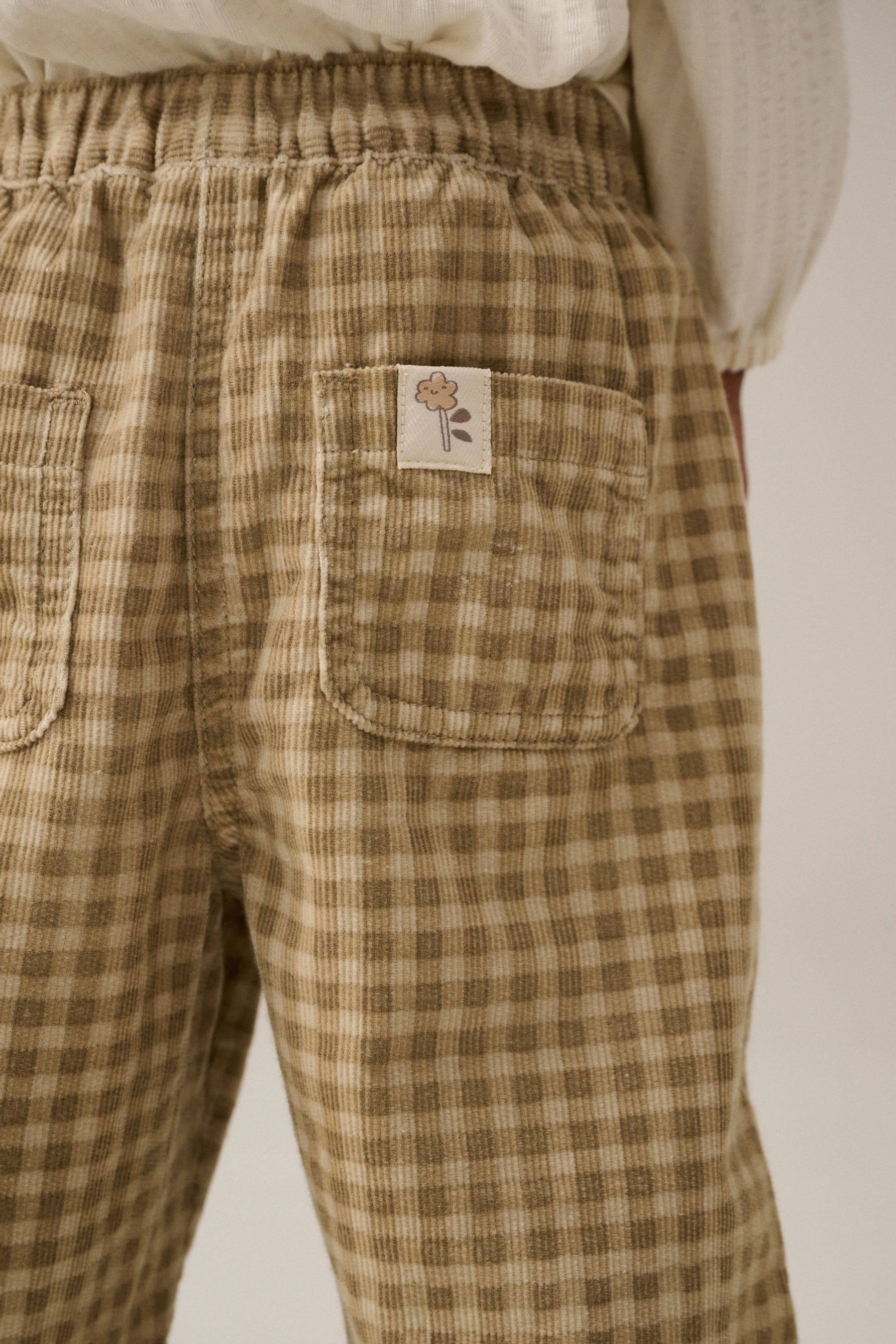 Neutral 100% Cotton Check Cord Trousers (3mths-7yrs)