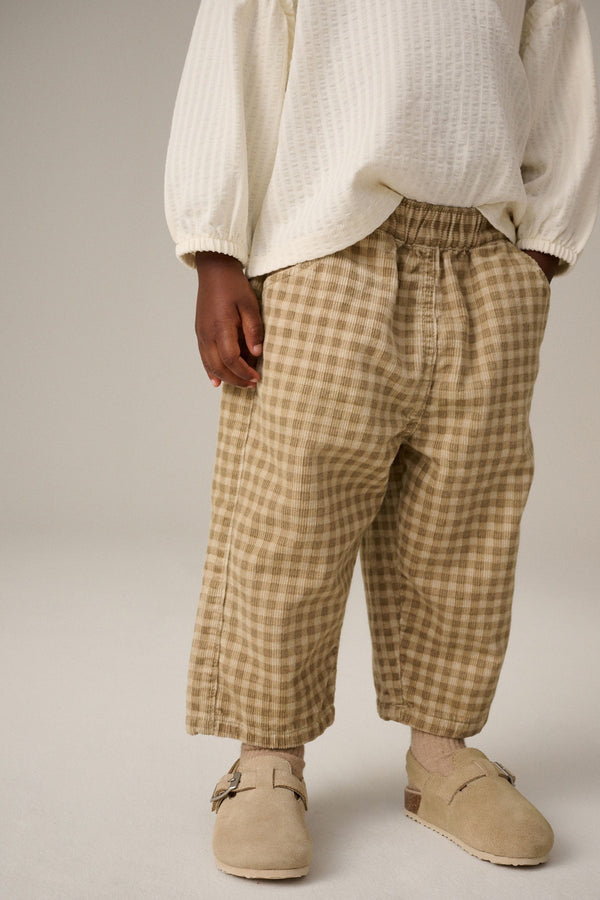 Neutral 100% Cotton Check Cord Trousers (3mths-7yrs)