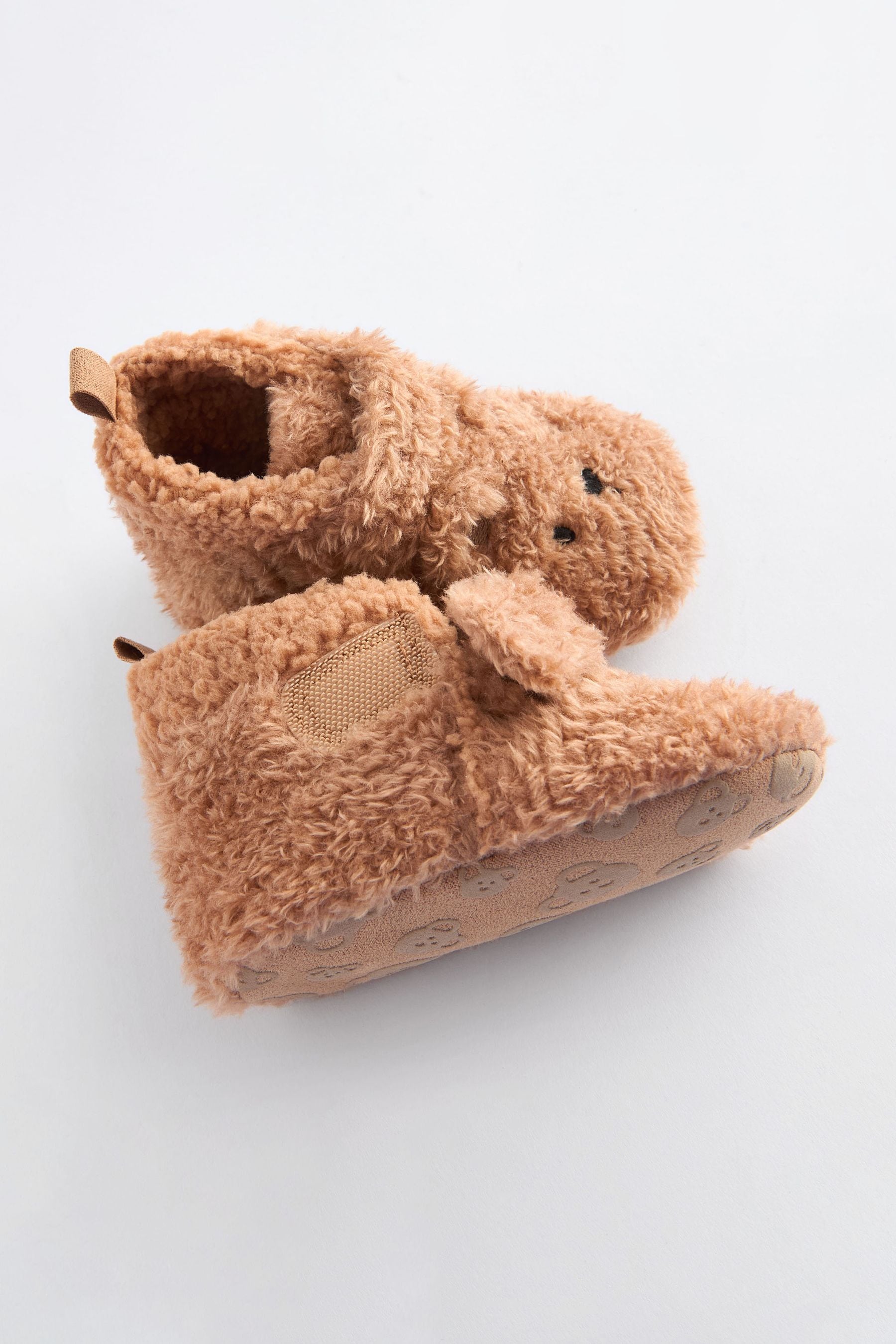 Neutral Brown Touch Fastening Character Baby Booties (0-2mths)