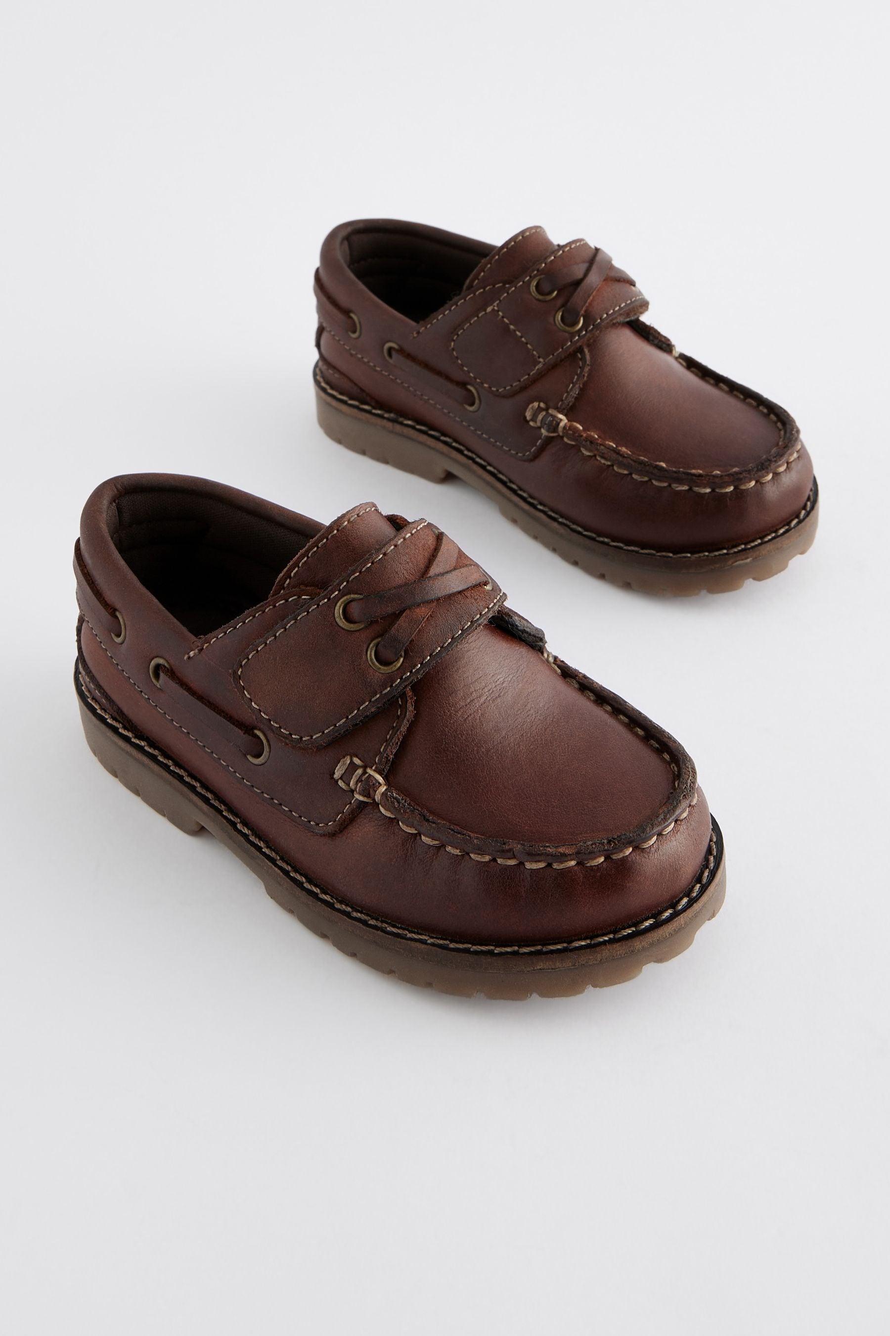 Tan Brown Touch Fastening Boat Shoes