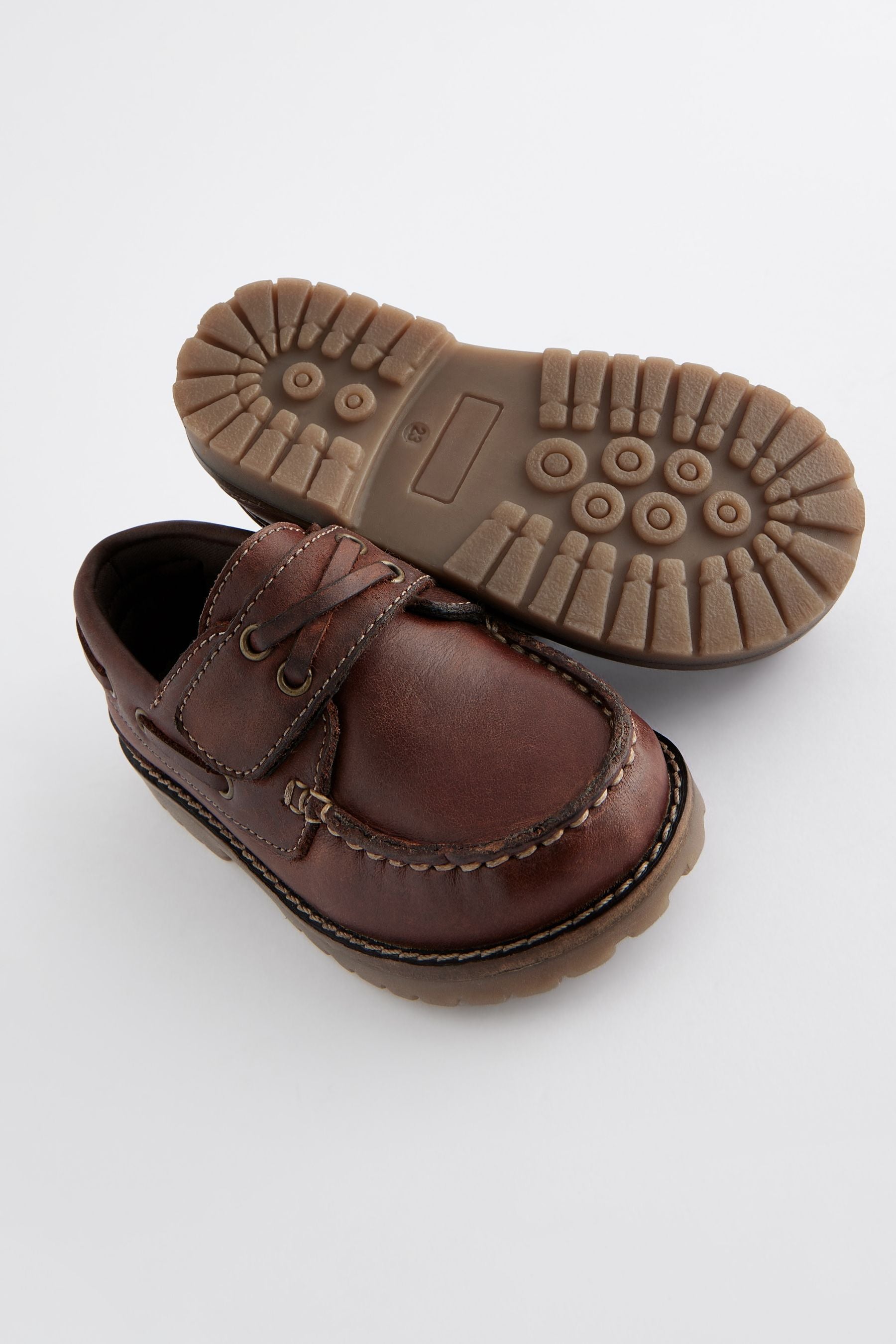 Tan Brown Touch Fastening Boat Shoes