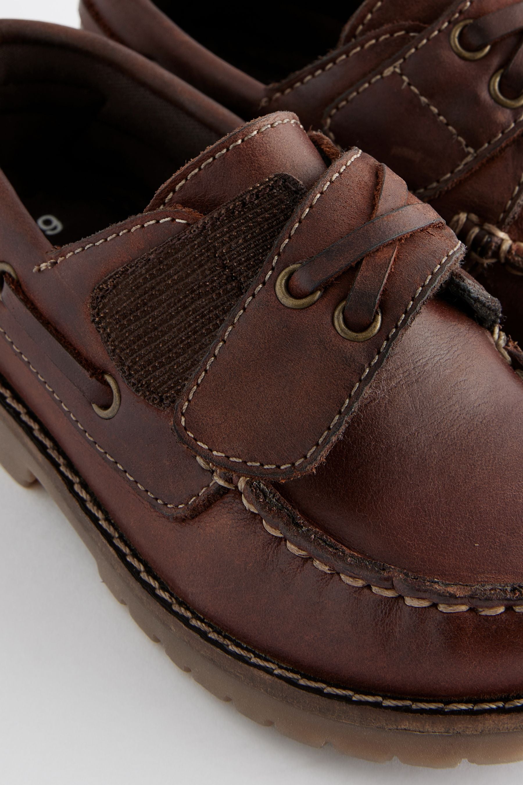 Tan Brown Touch Fastening Boat Shoes