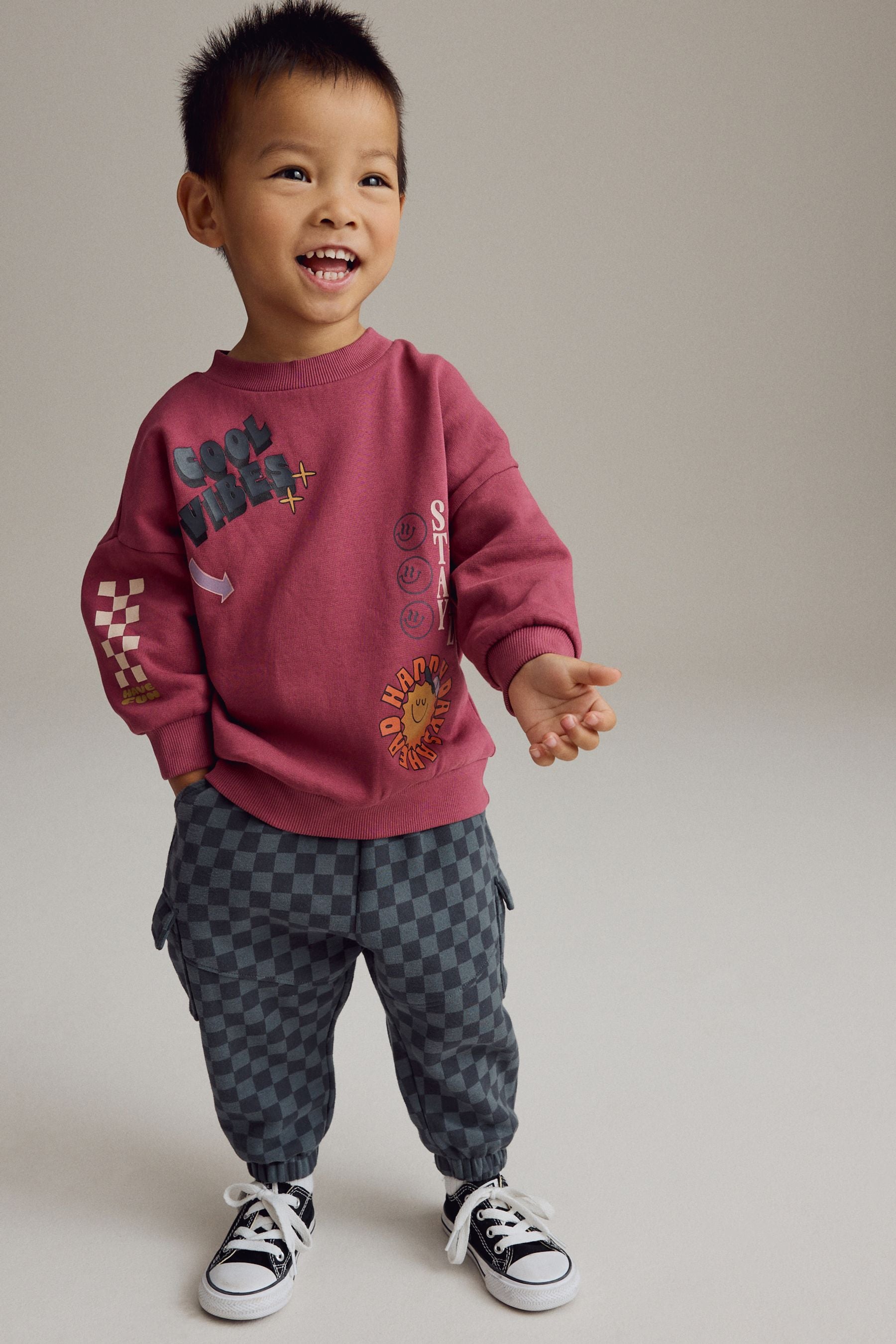 Burgundy Red Backprint Sweatshirt and Joggers Set (3mths-7yrs)