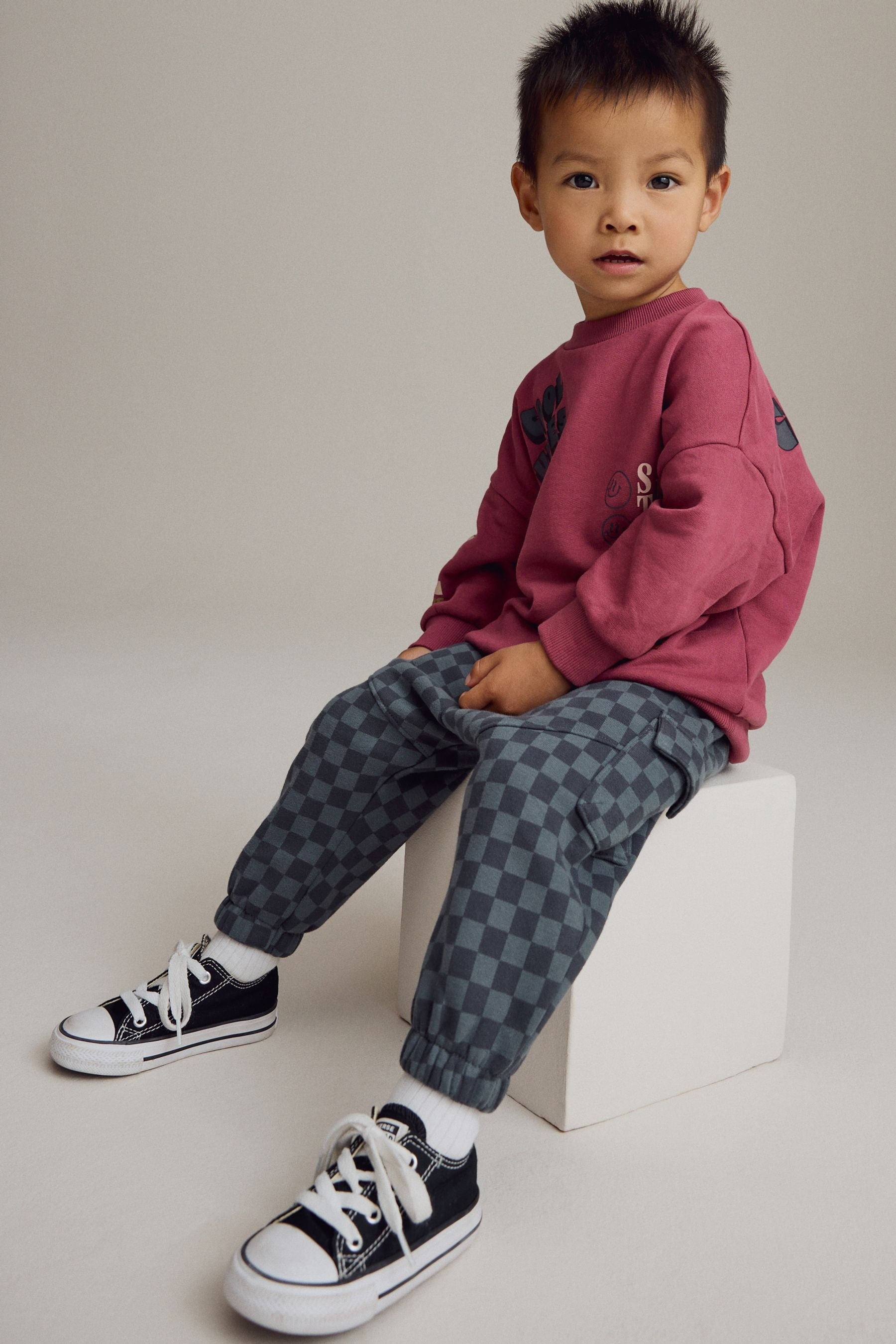 Burgundy Red Backprint Sweatshirt and Joggers Set (3mths-7yrs)