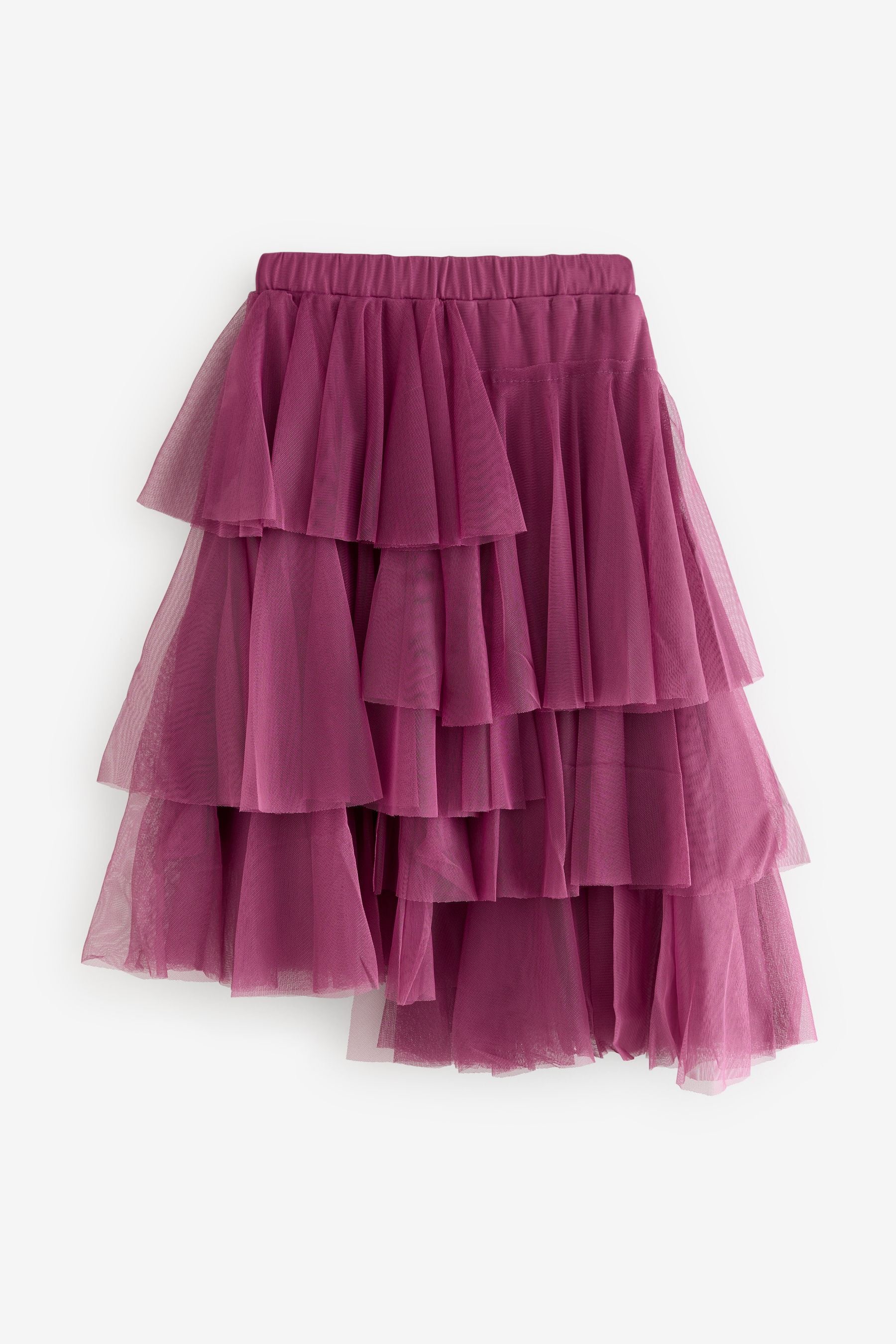 Berry Purple Mesh Layered Skirt (3-16yrs)