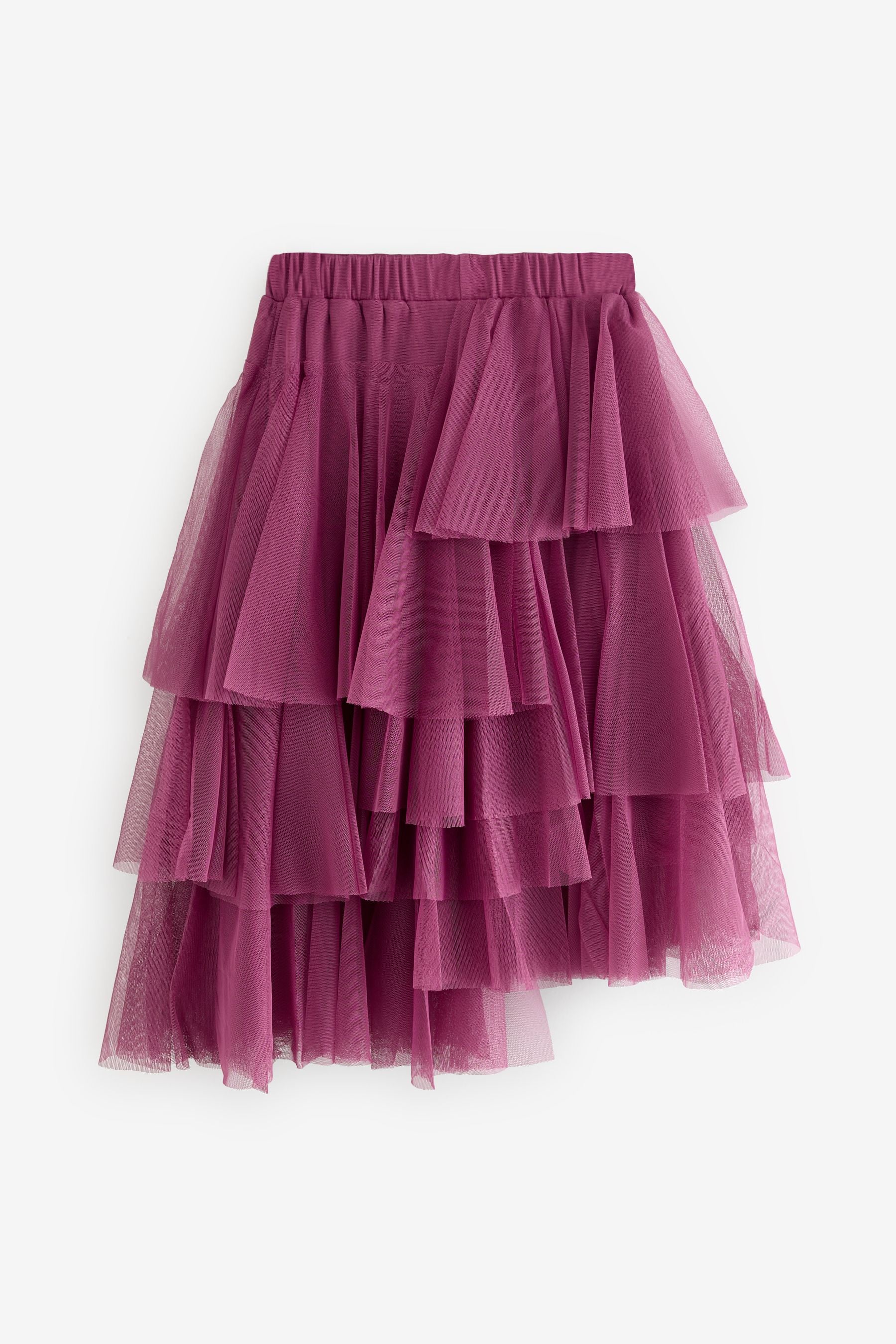 Berry Purple Mesh Layered Skirt (3-16yrs)