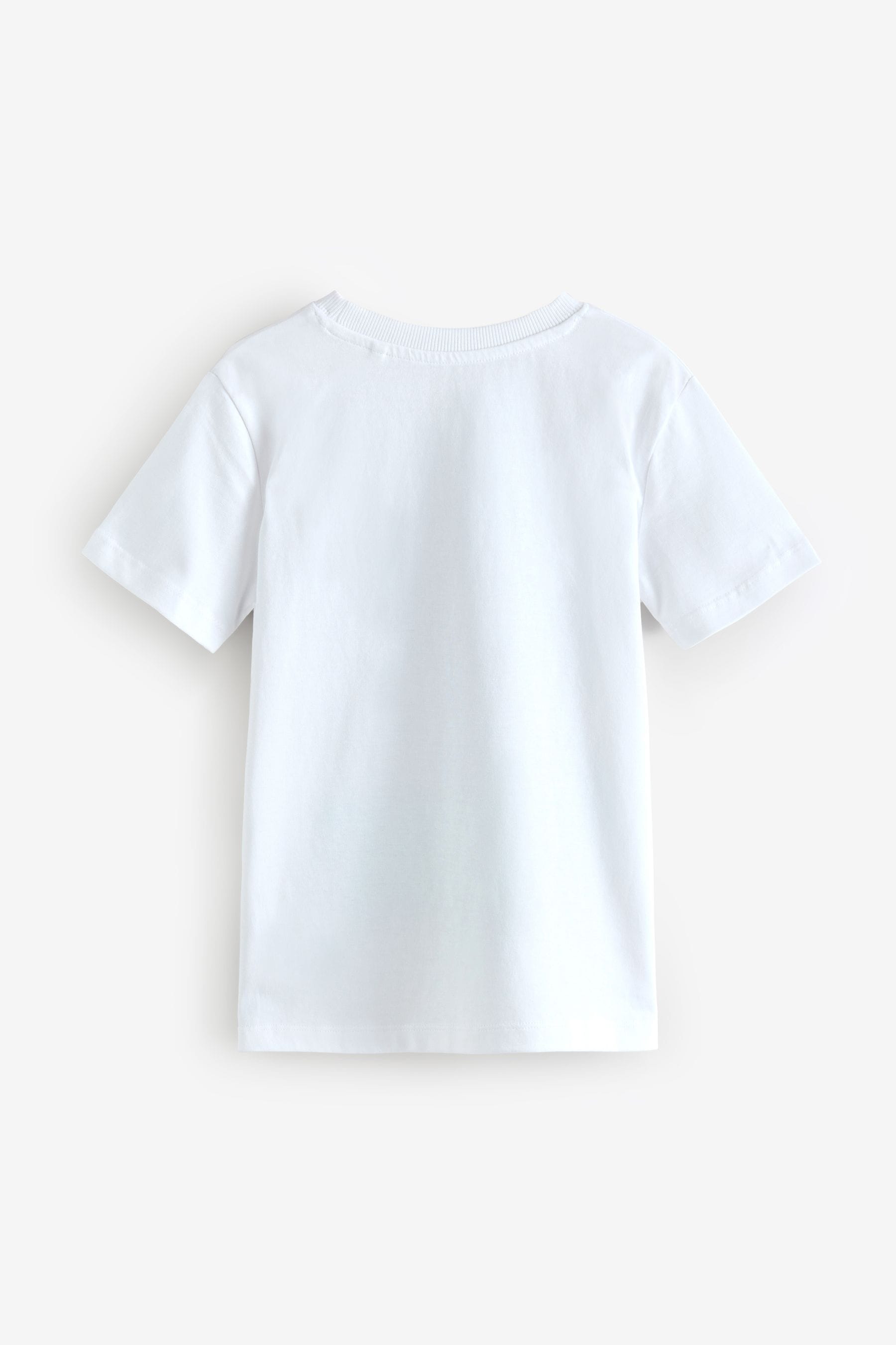 White Dino Short Sleeve Graphic 100% Cotton T-Shirt (3-16yrs)