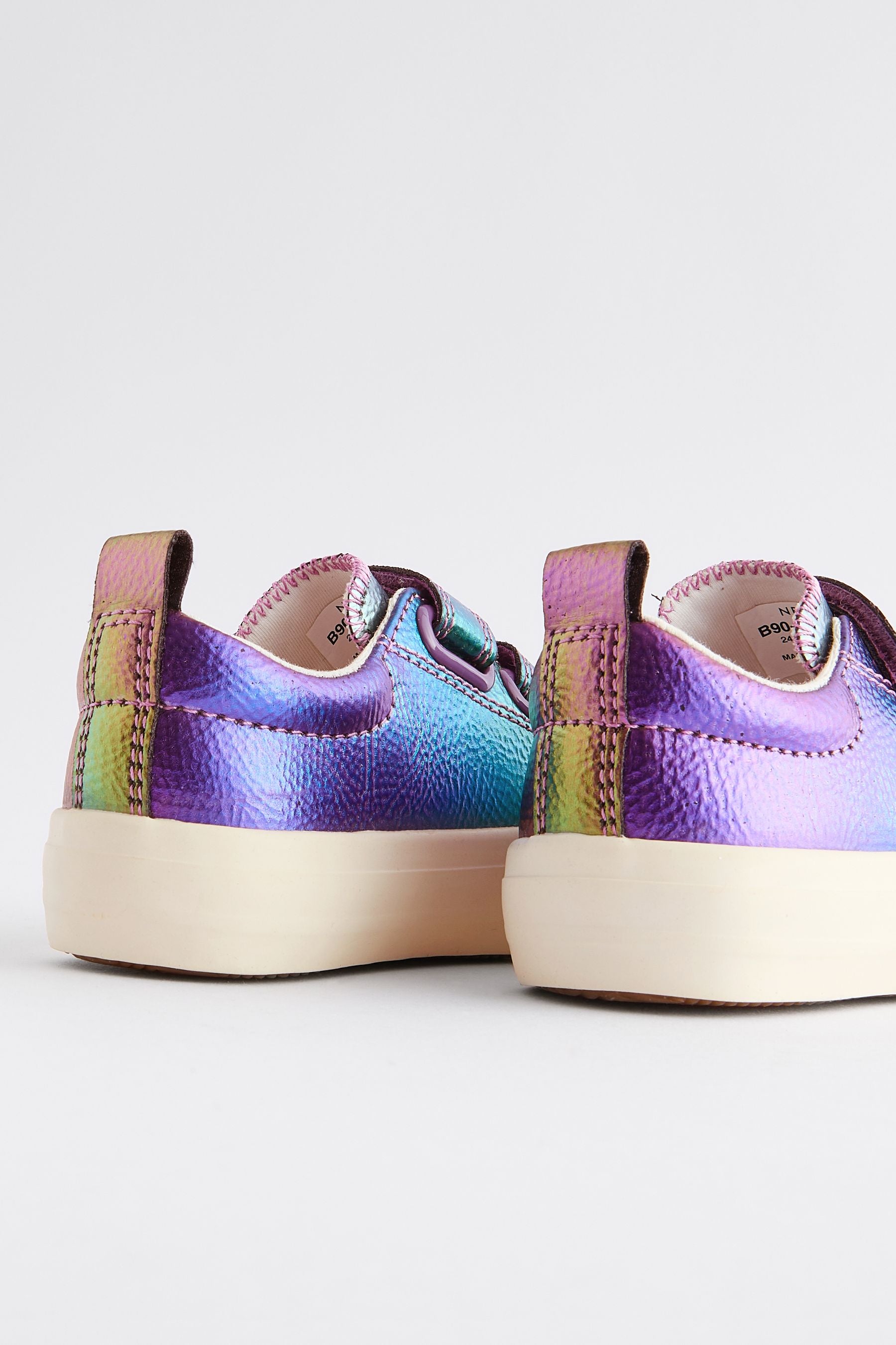 Rainbow Metallic Wide Fit (G) Chunky Trainers With Touch Fastening