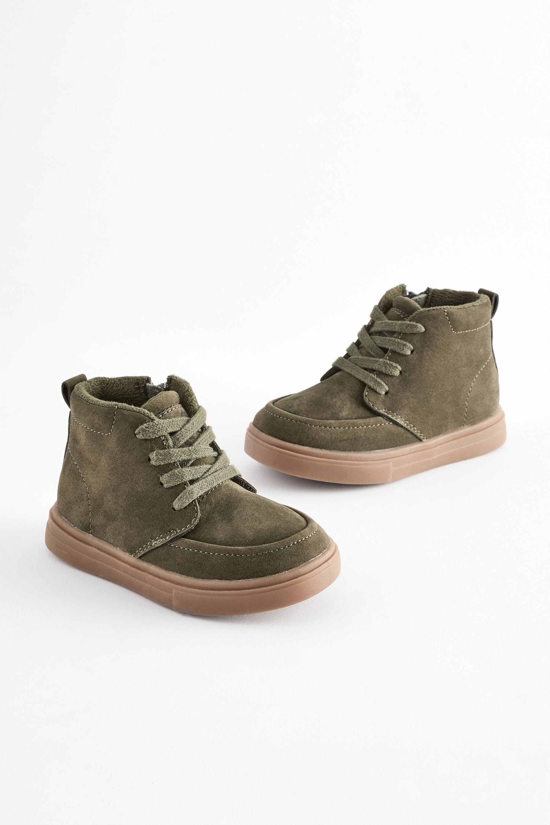 Green Wide Fit (G) Warm Lined Chukka Boots