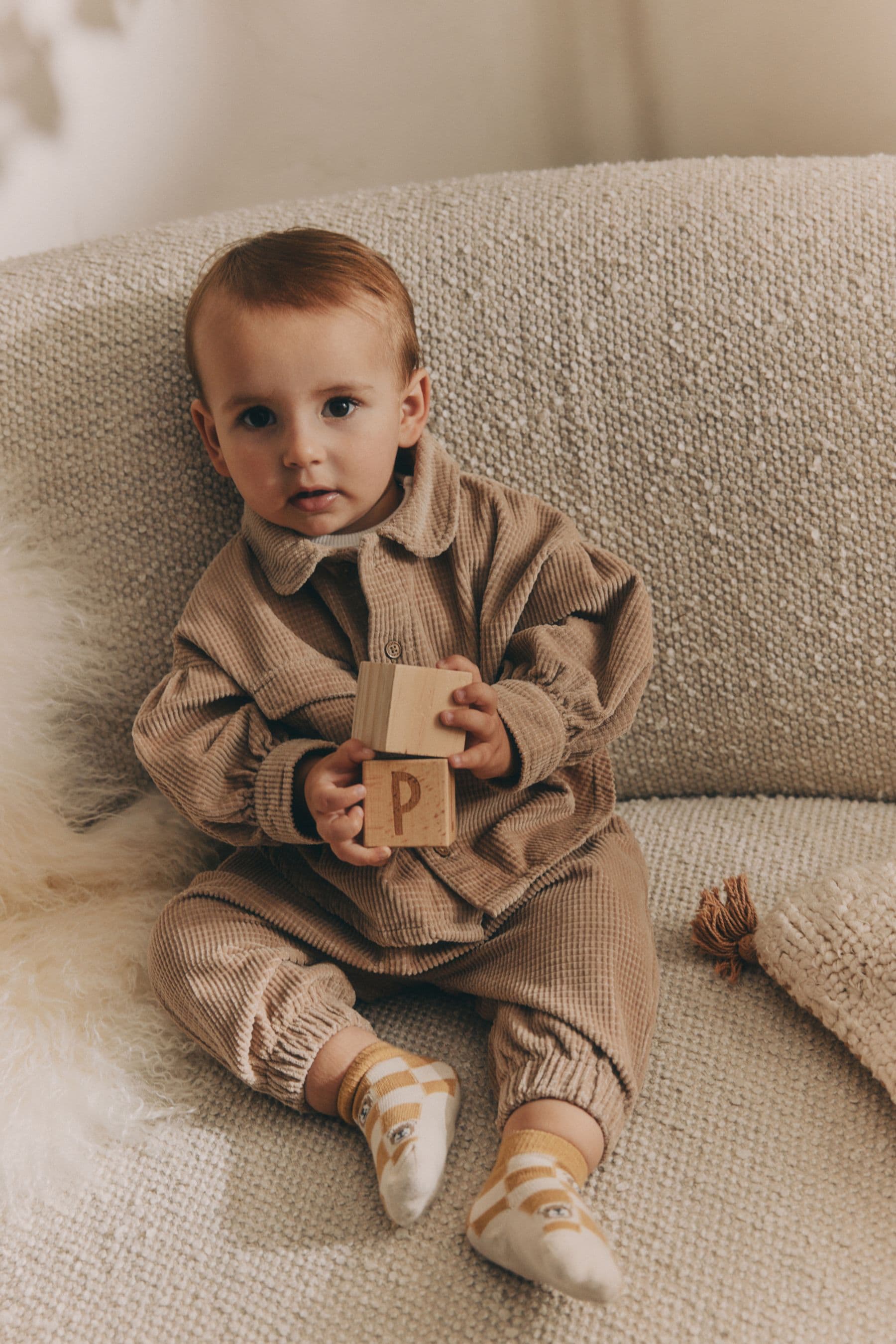 Neutral Baby Shirt And Trousers 3 Piece Set (0mths-2yrs)