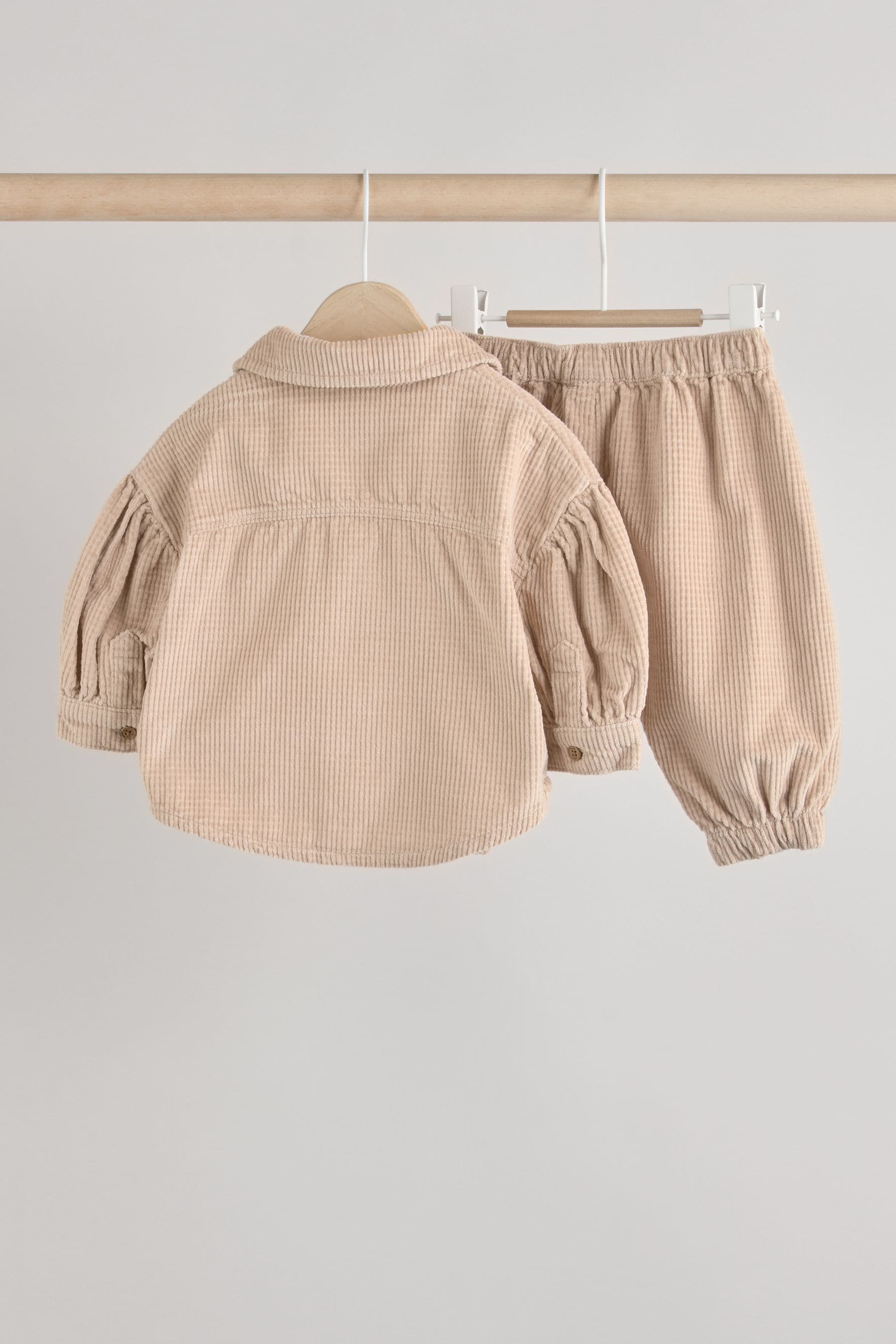 Neutral Baby Shirt And Trousers 100% Cotton Set 3 Piece (0mths-2yrs)