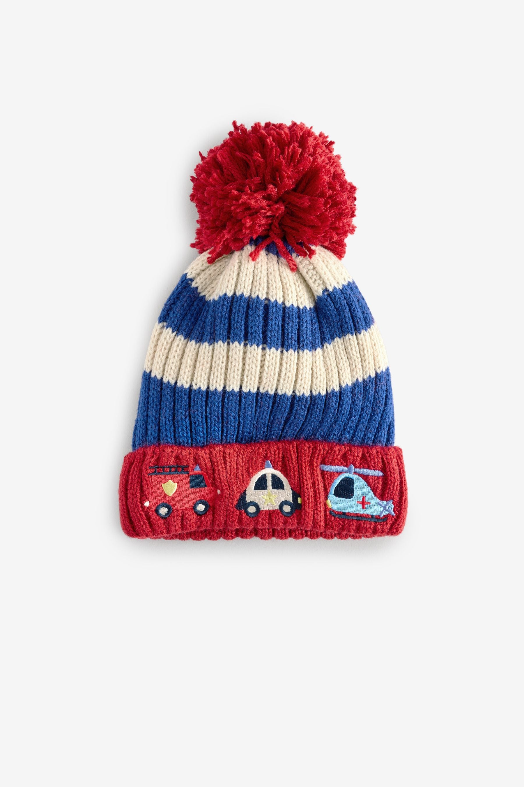 Cobalt Blue Emergency Vehicle Character Pom Hat (3mths-10yrs)