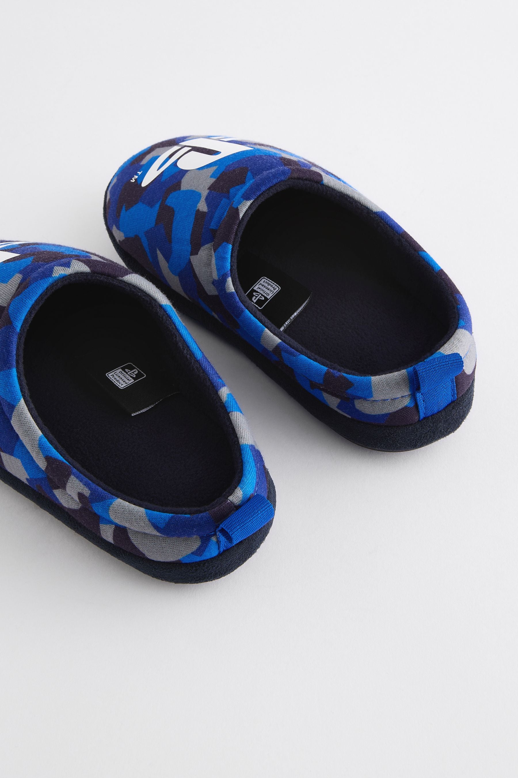 Blue Camo Play Station Slipper Mules