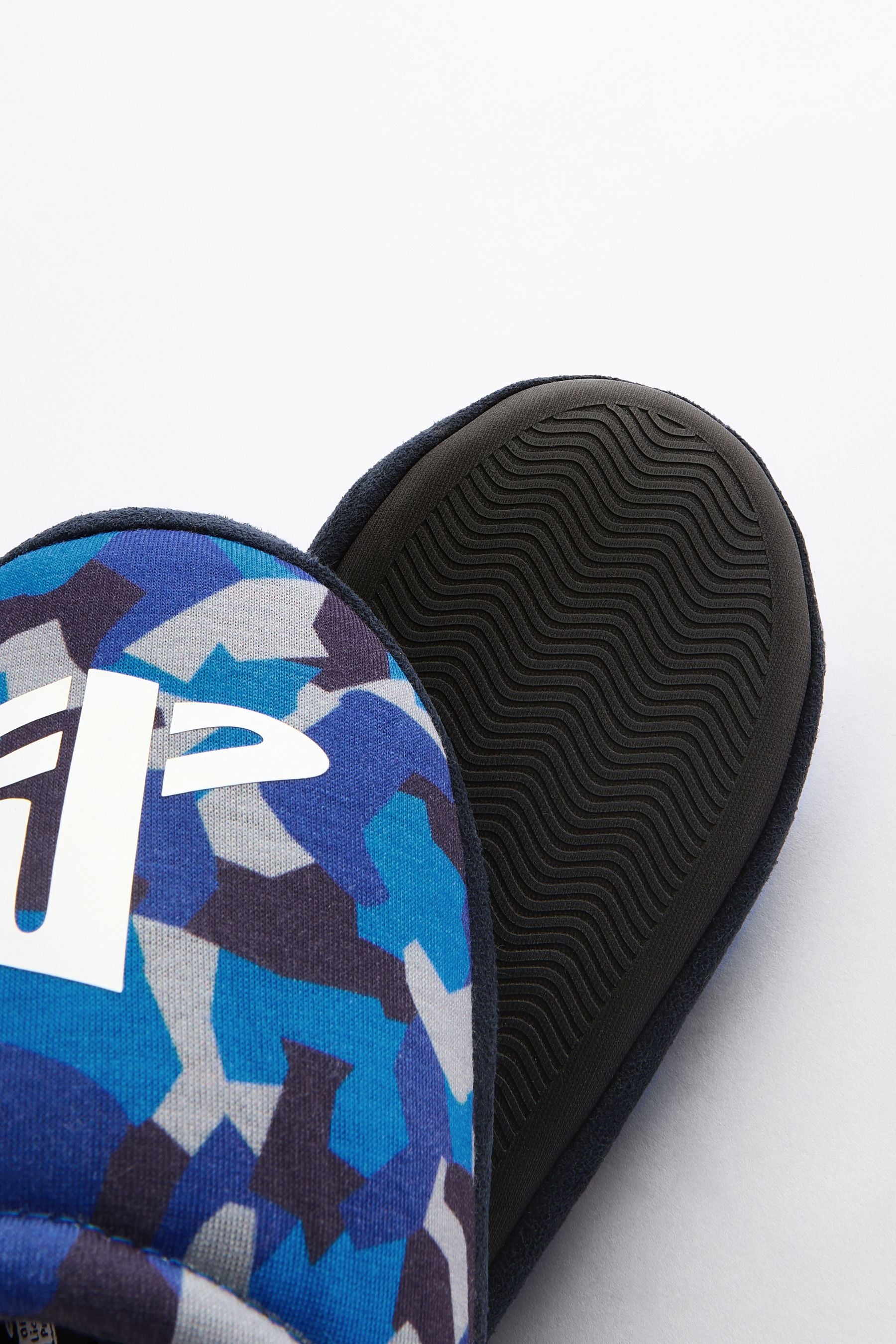 Blue Camo Play Station Slipper Mules