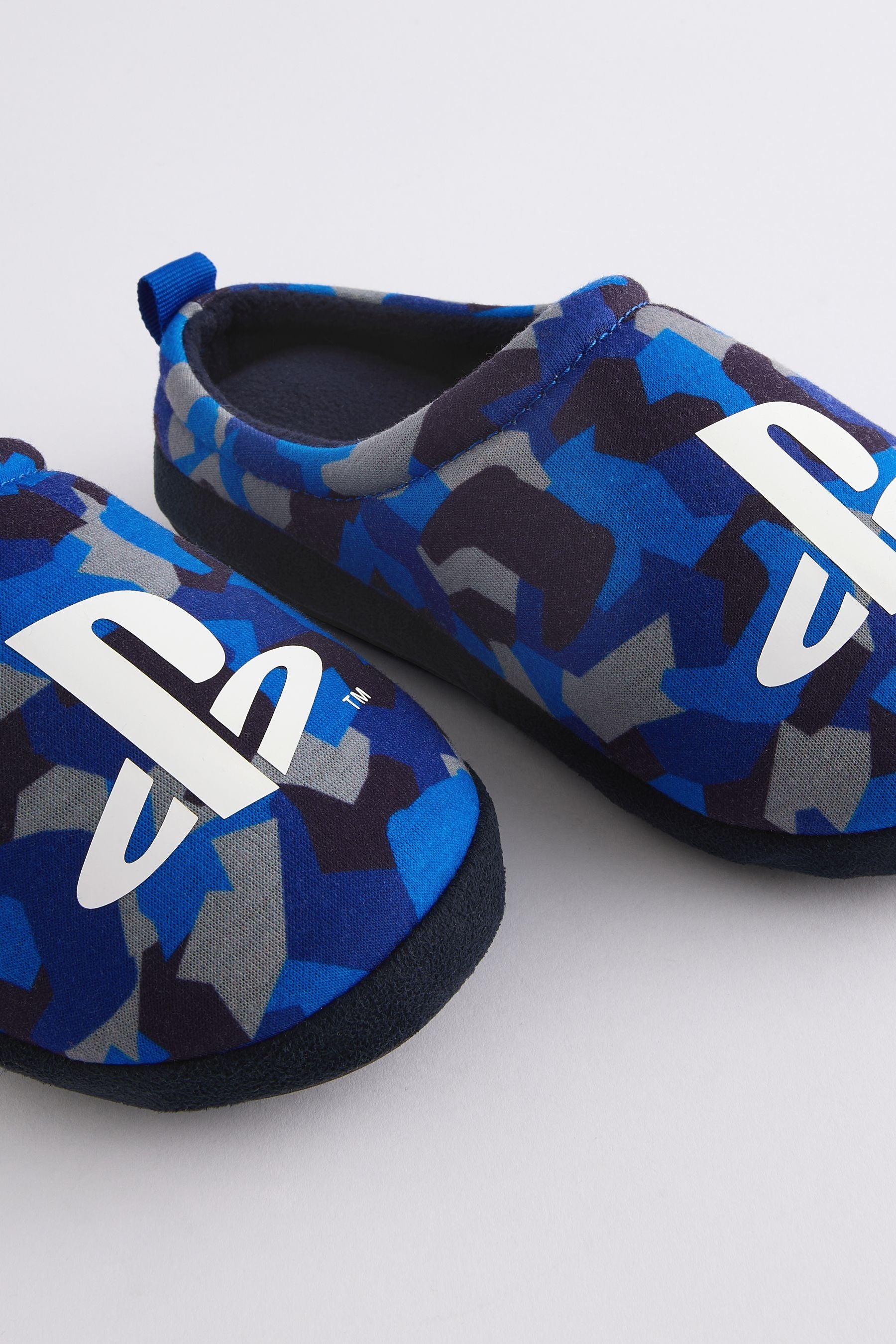 Blue Camo Play Station Slipper Mules