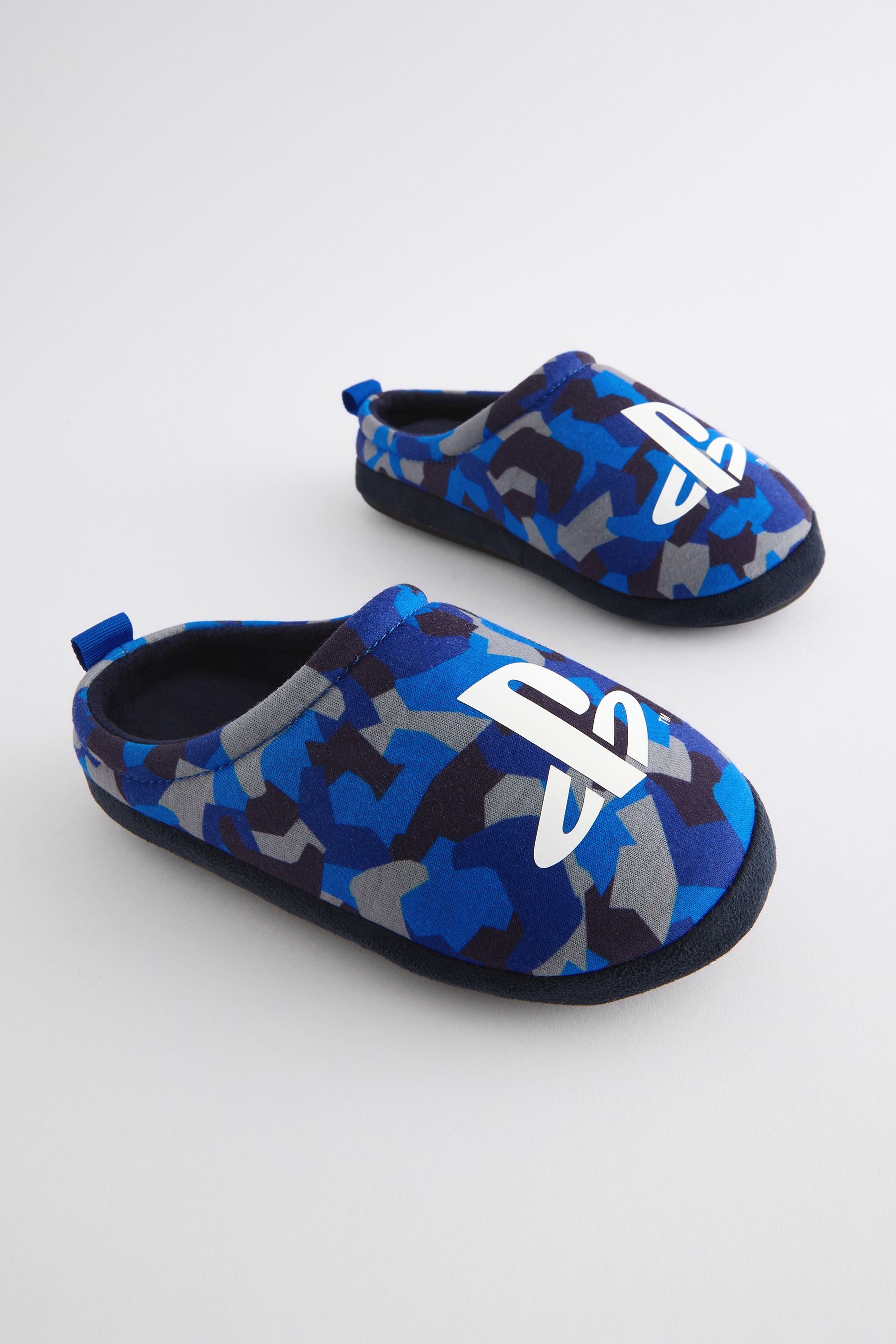 Blue Camo Play Station Slipper Mules