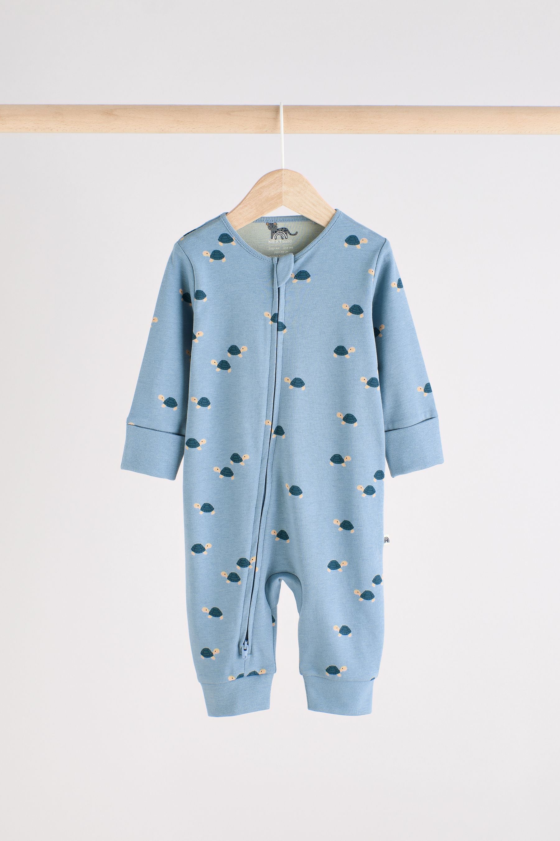 Teal Blue Printed Baby Sleepsuits 3 Pack (0mths-3yrs)