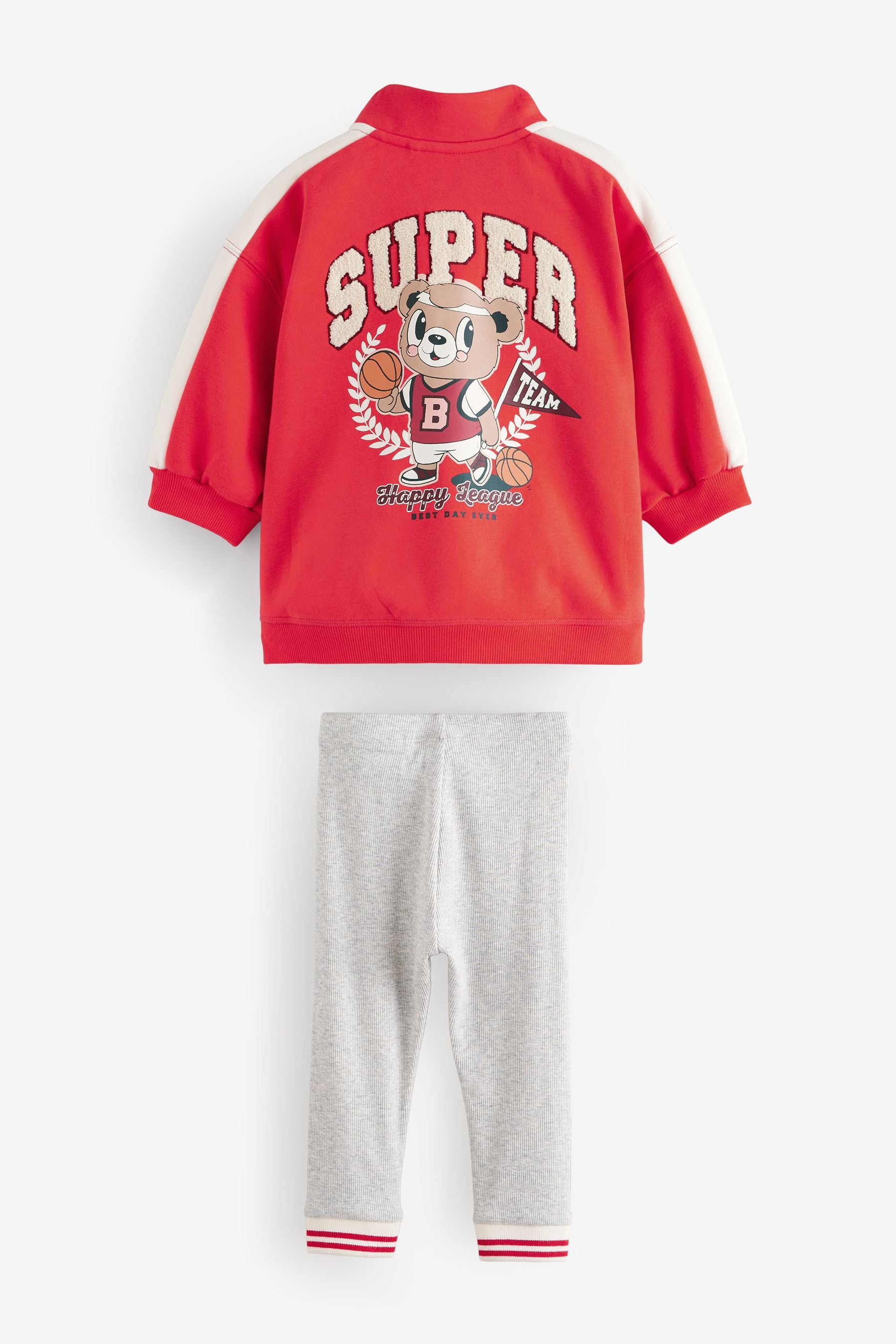 Red Half Zip Sweater And Leggings Set (3mths-7yrs)