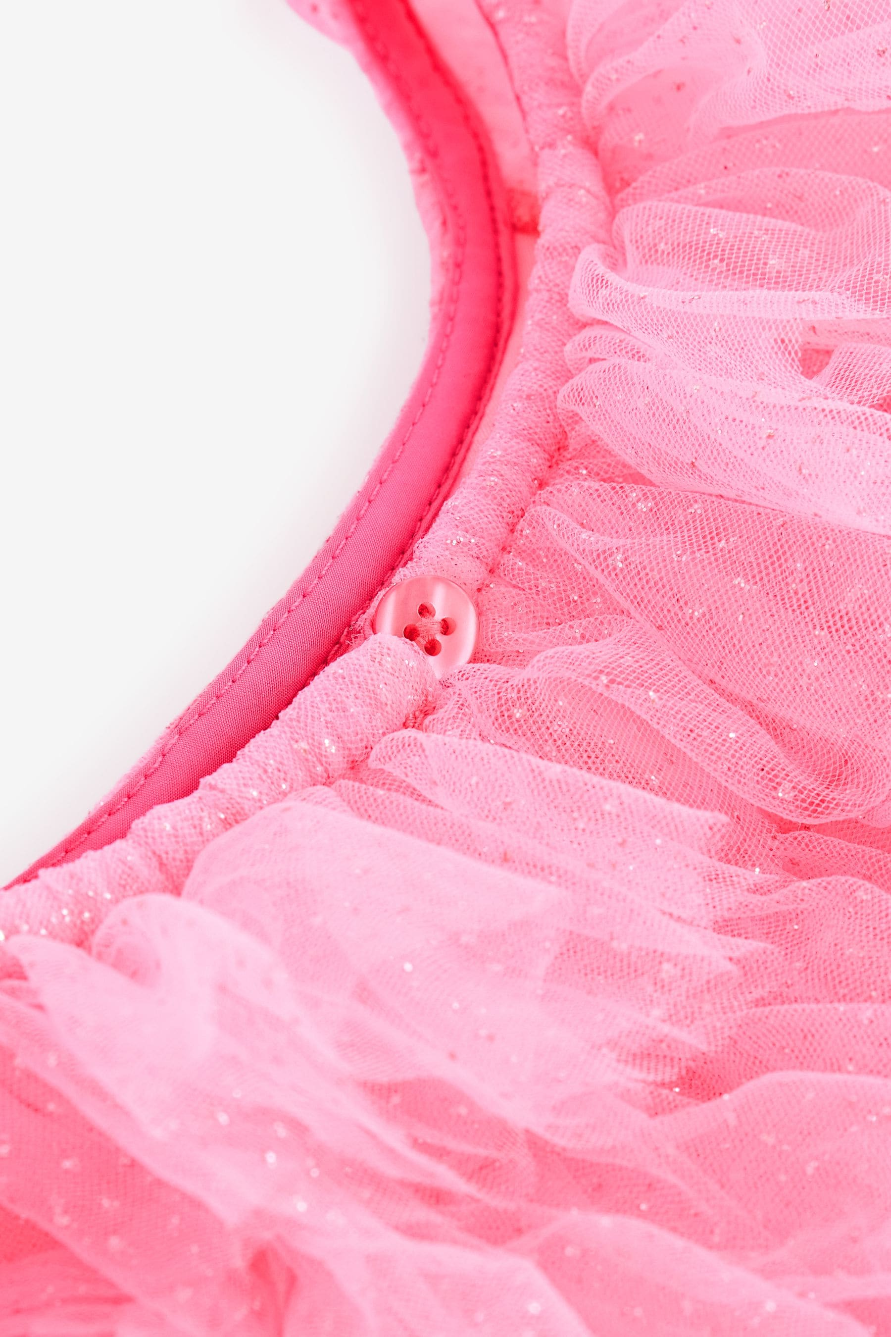 Bright Pink Sparkle Ruffle Mesh Dress (3mths-8yrs)