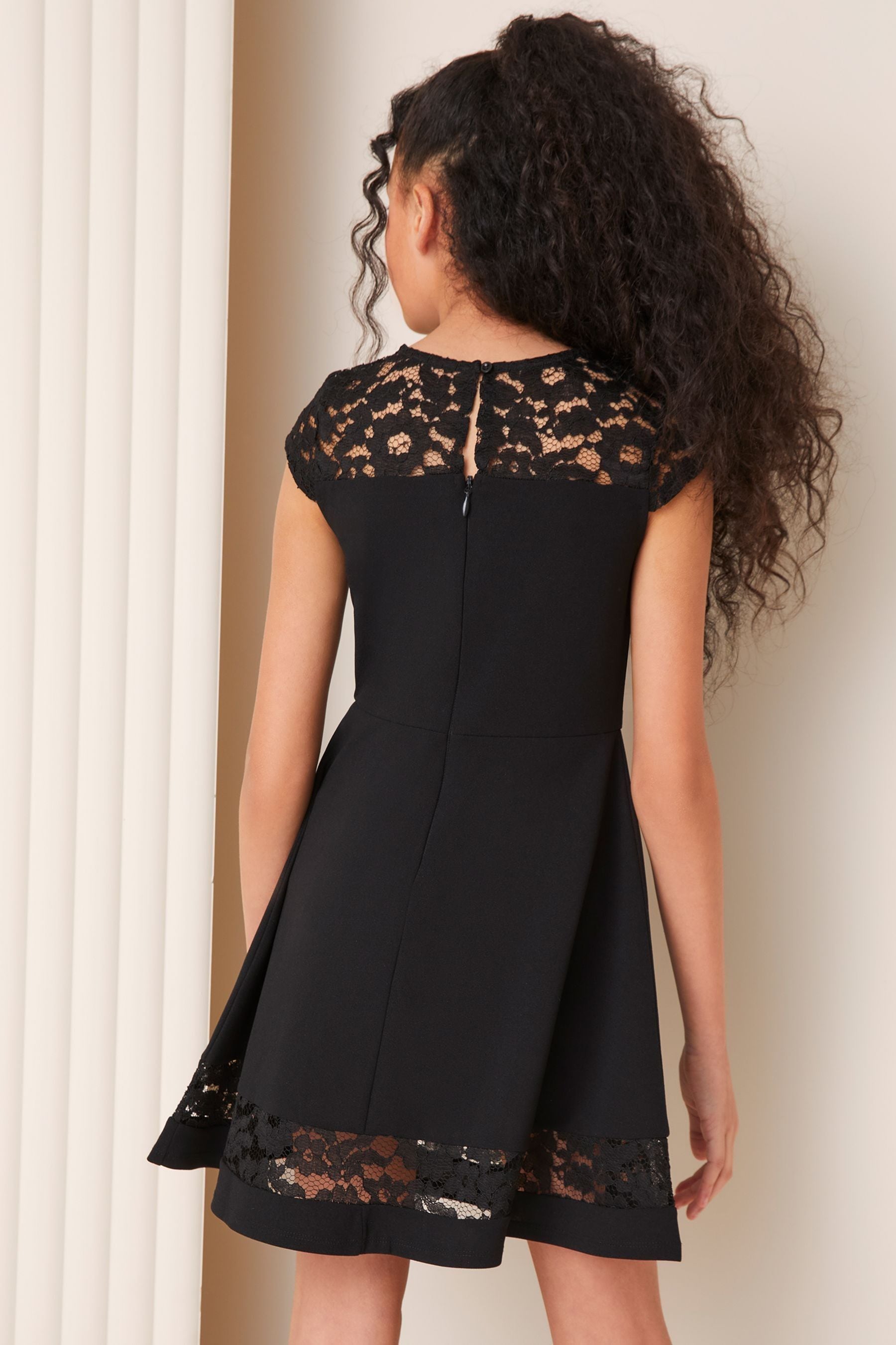 Black Lipsy Lace Yoke Dress (5-16yrs)