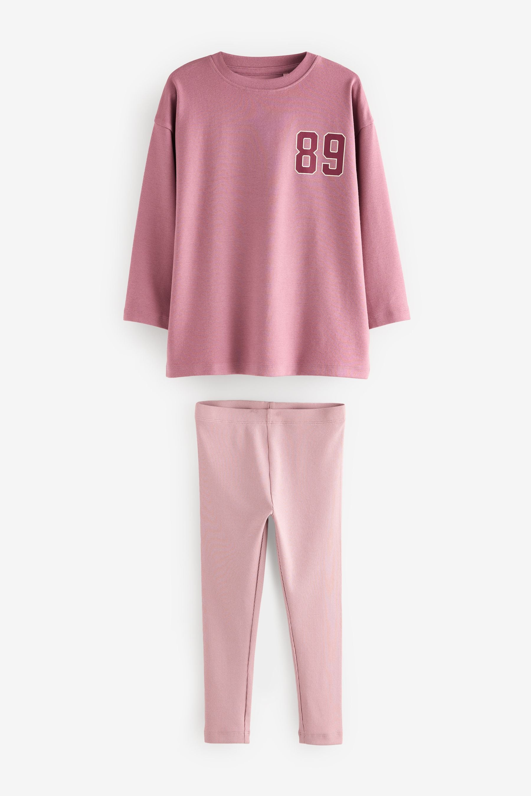 Pink/Grey Collegiate Legging Pyjamas 2 Pack (3-16yrs)