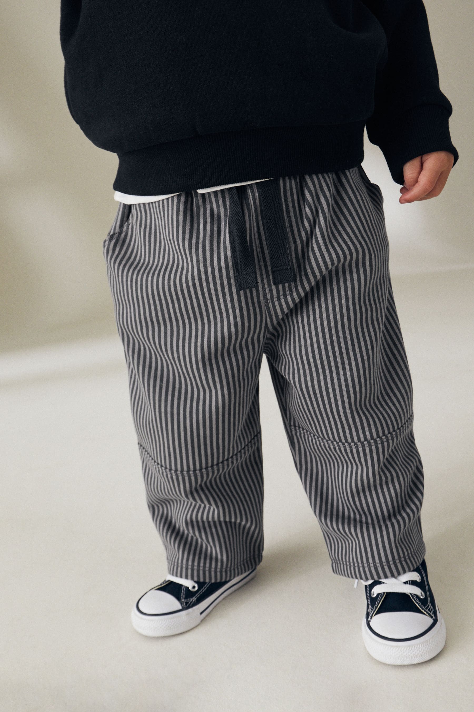 Black Stripe Hoodie and Carpenter Joggers Set (3mths-7yrs)