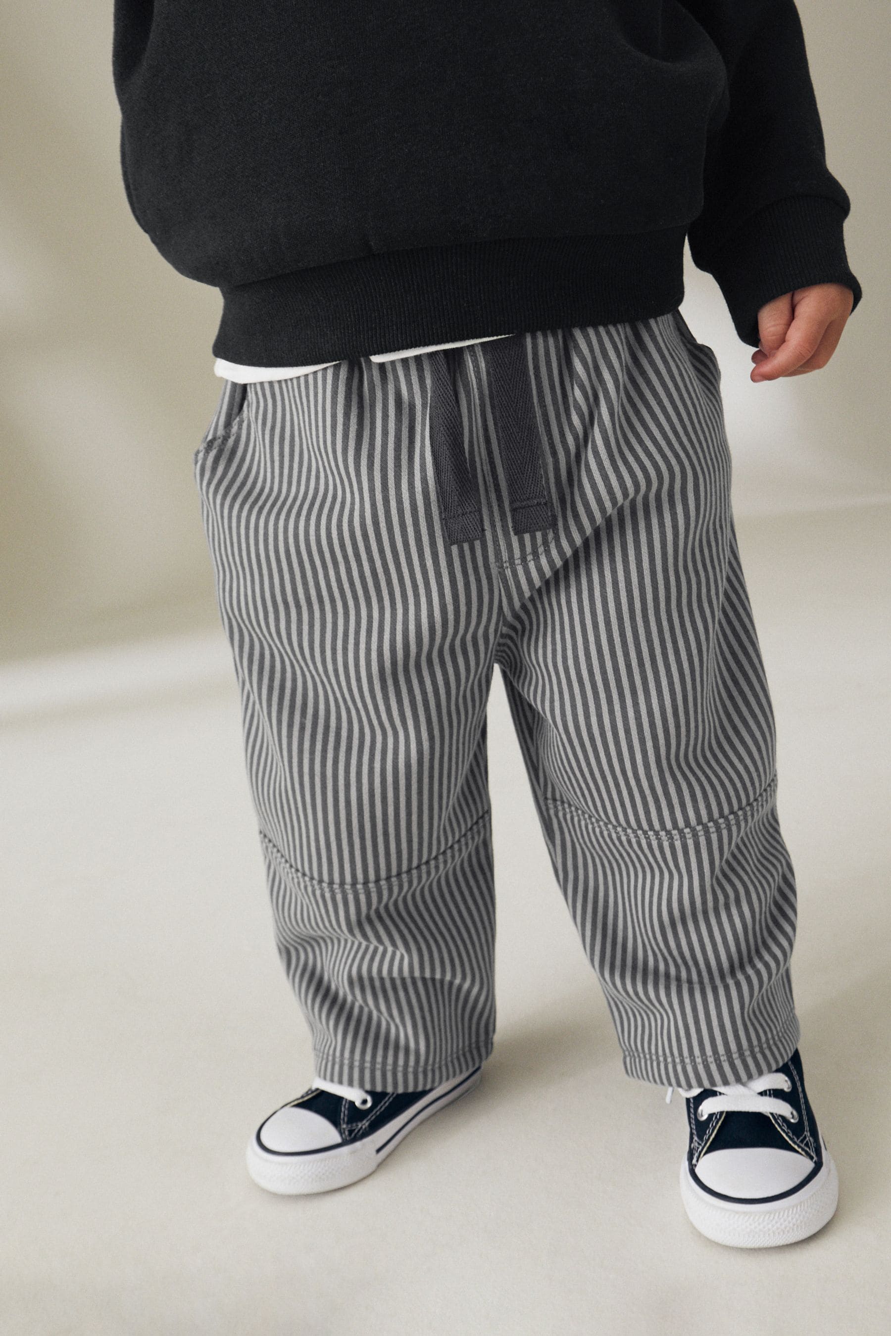 Black Stripe Hoodie and Carpenter Joggers Set (3mths-7yrs)