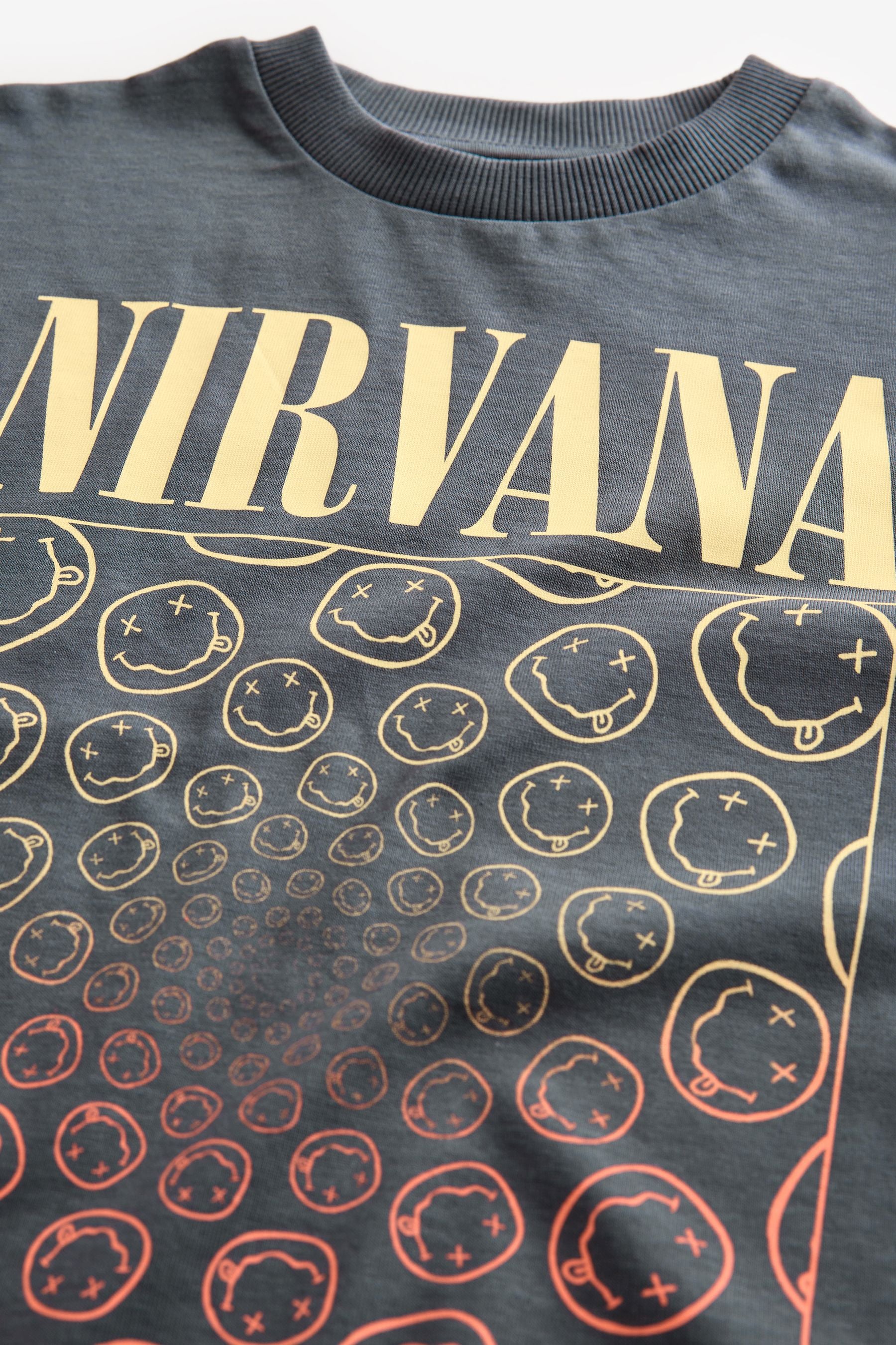 Charcoal Grey 100% Cotton Licensed Nirvana T-Shirt (3-16yrs)