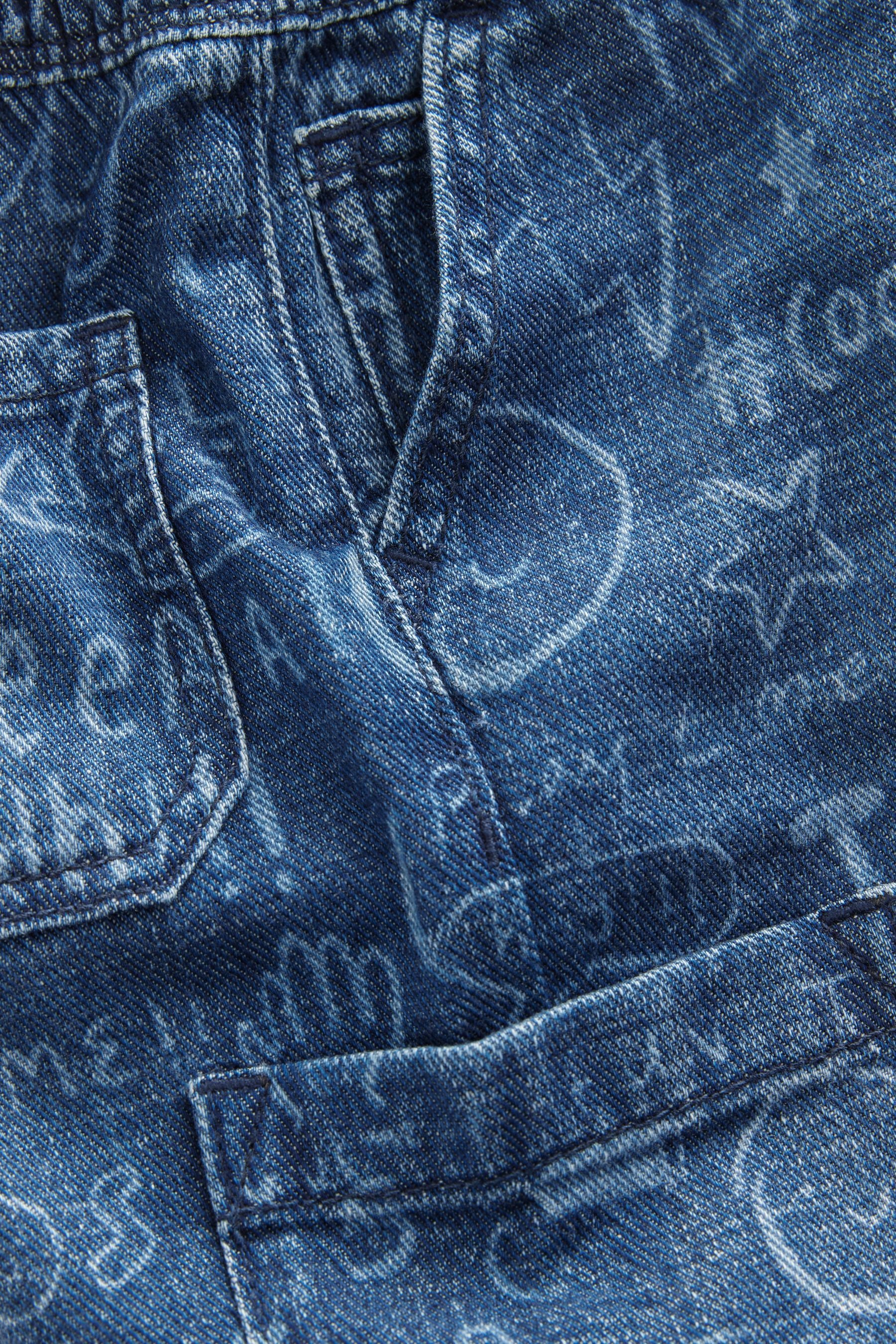 Mid Blue Graffiti 100% Cotton Laser Print Jeans (3mths-7yrs)