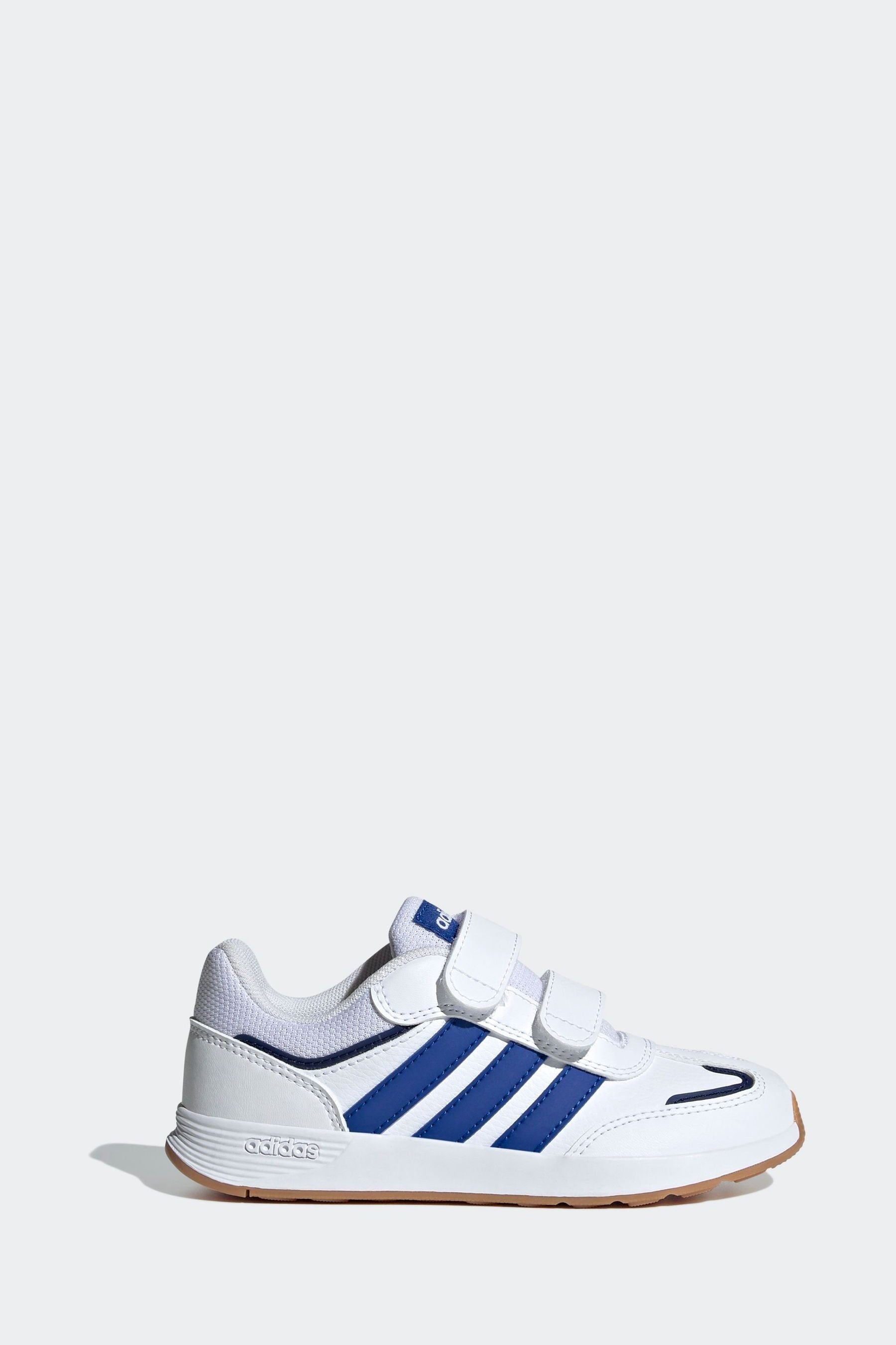 adidas White/Blue Kids Tensaur Switch Shoes